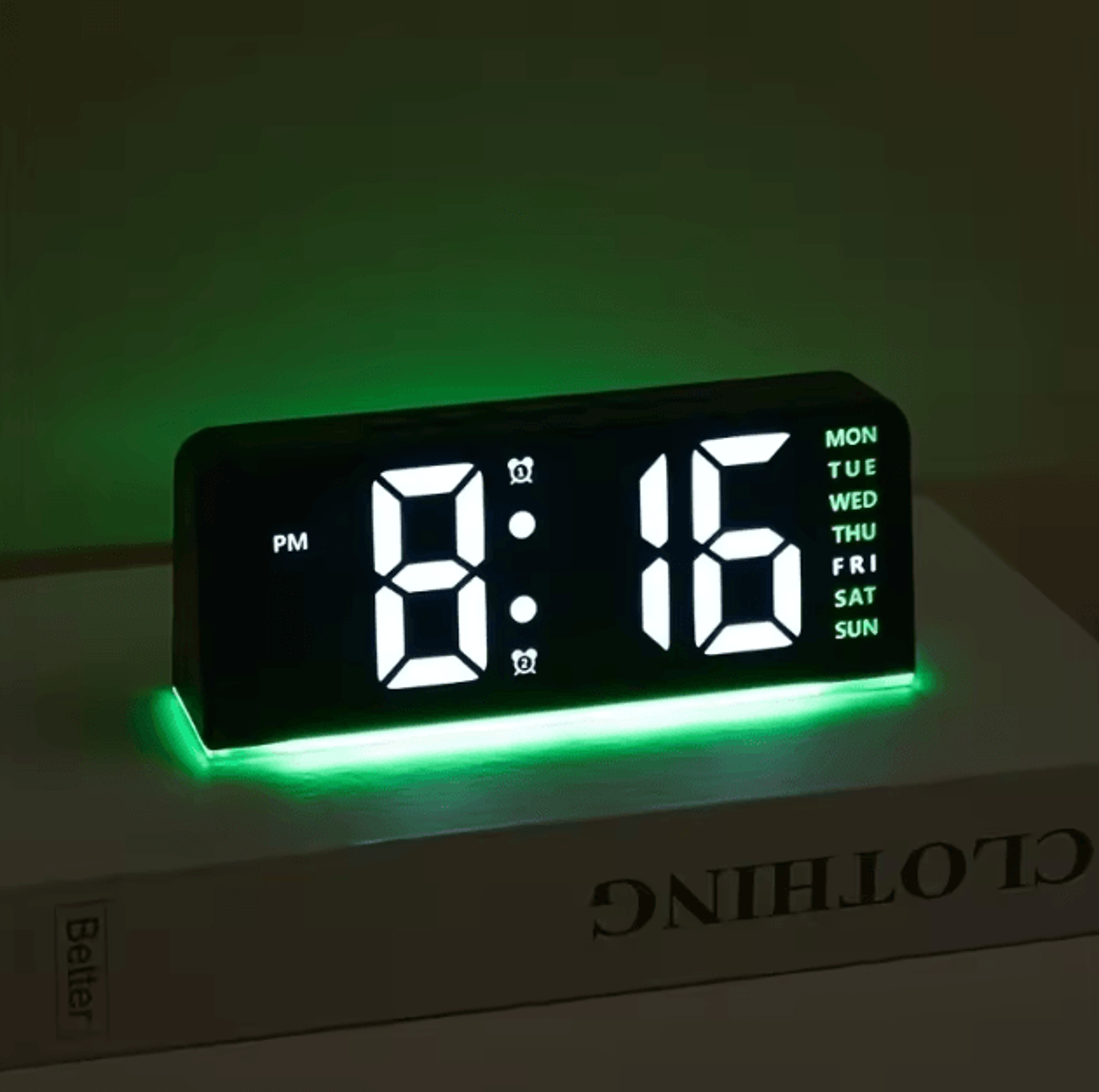 Digital LED Alarm Clock With Dual Alarms  Night Light  Modern Bedside Desk Clock With Date Display 2