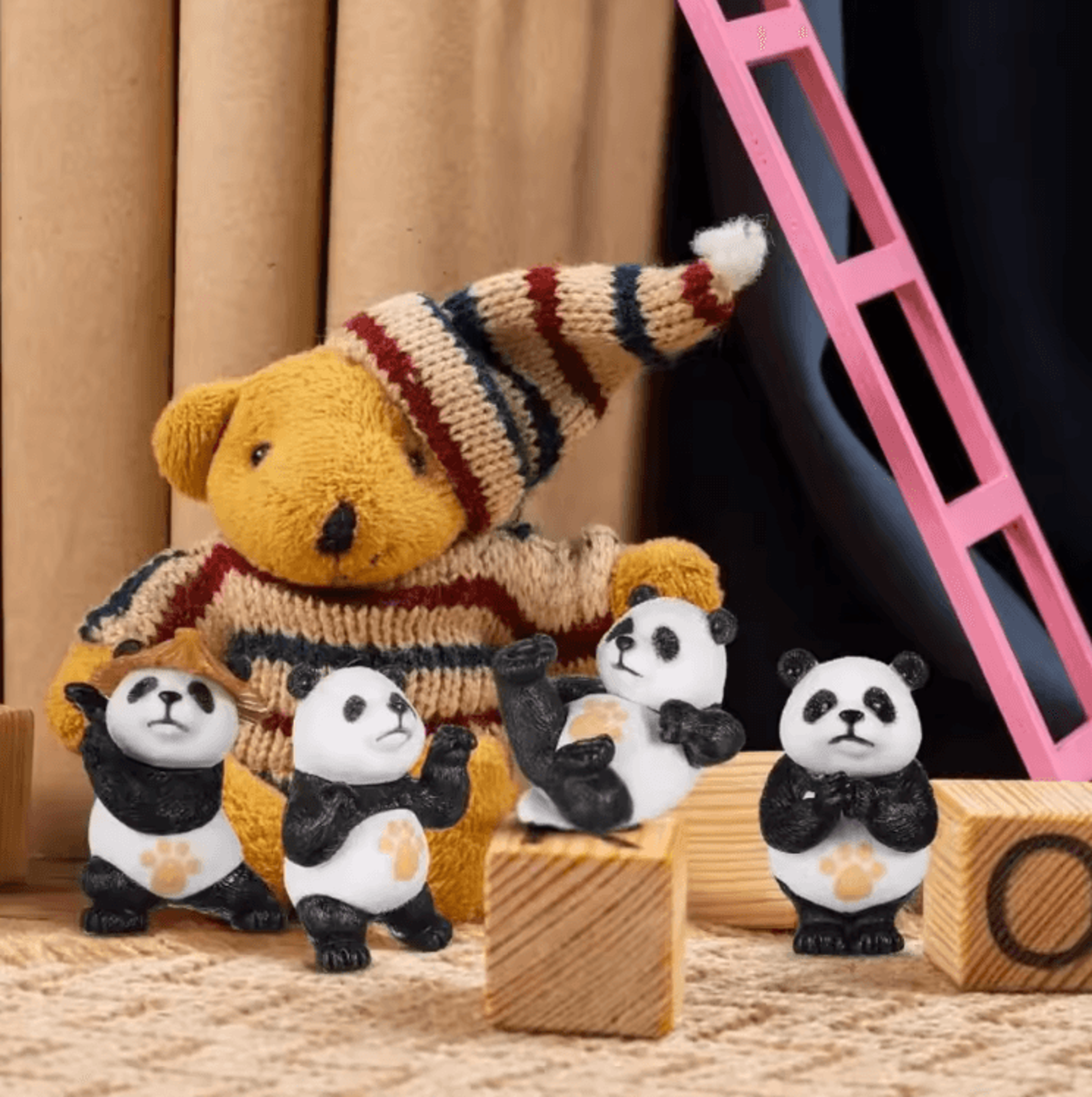 Mini Kung Fu Panda Figurine  Cute Desk  Bonsai Animal Decor Ornament 2