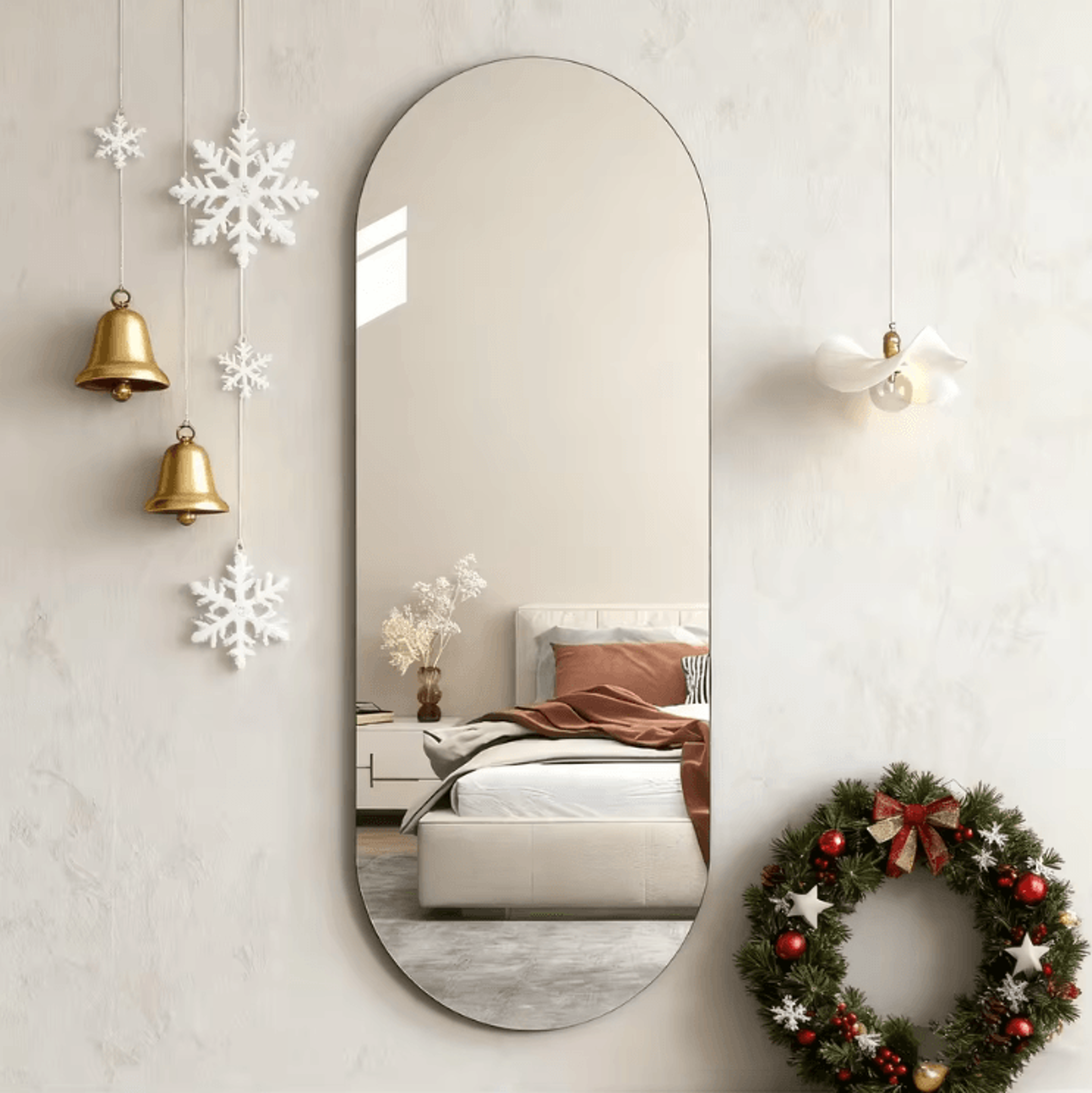 Arched Acrylic FullLength Mirror  SelfAdhesive Modern Wall Mirror Decor 0