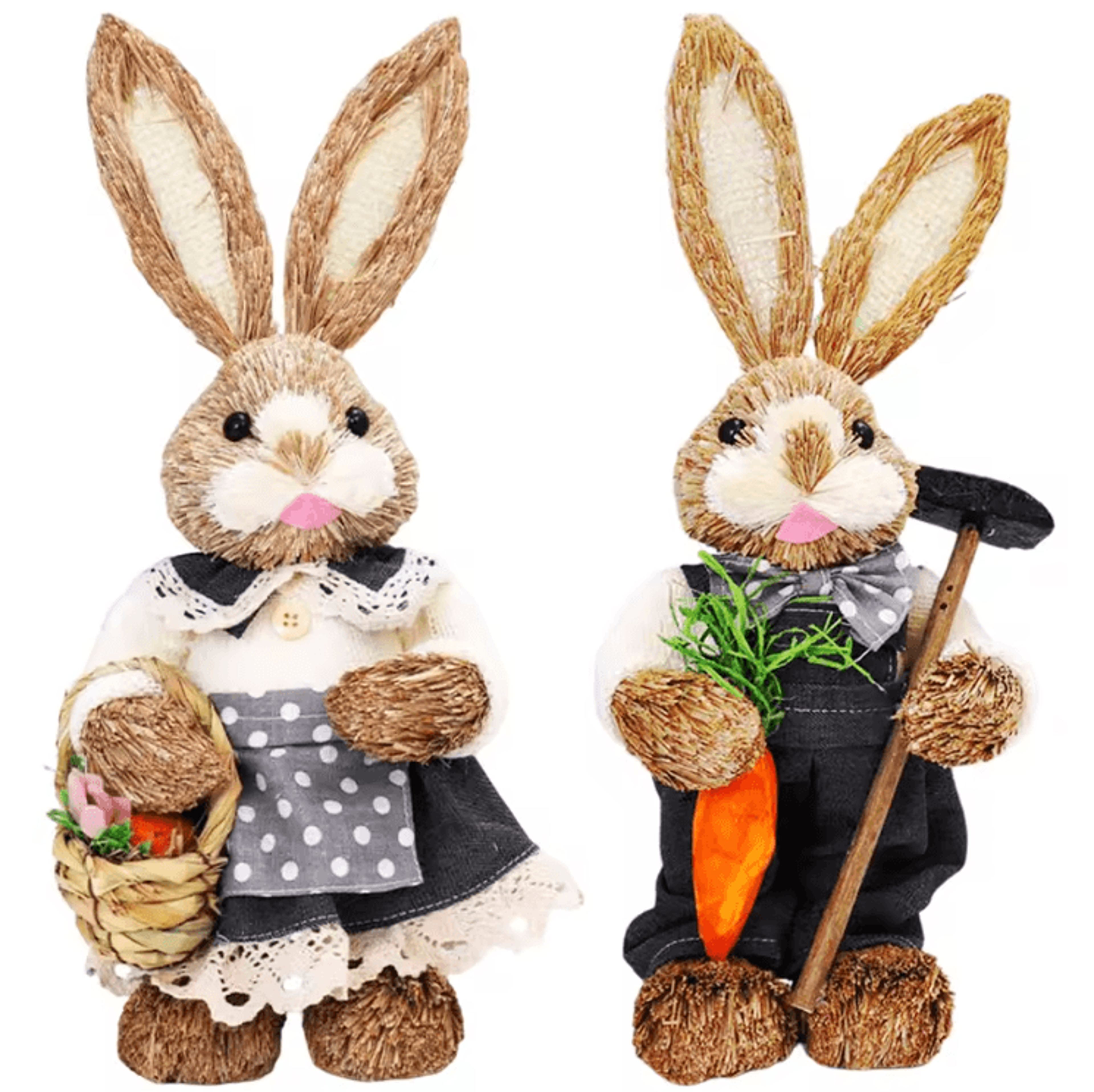 Large Straw Easter Bunny Decoration  Rustic Spring Rabbit Home  Garden Ornament 46cm 6
