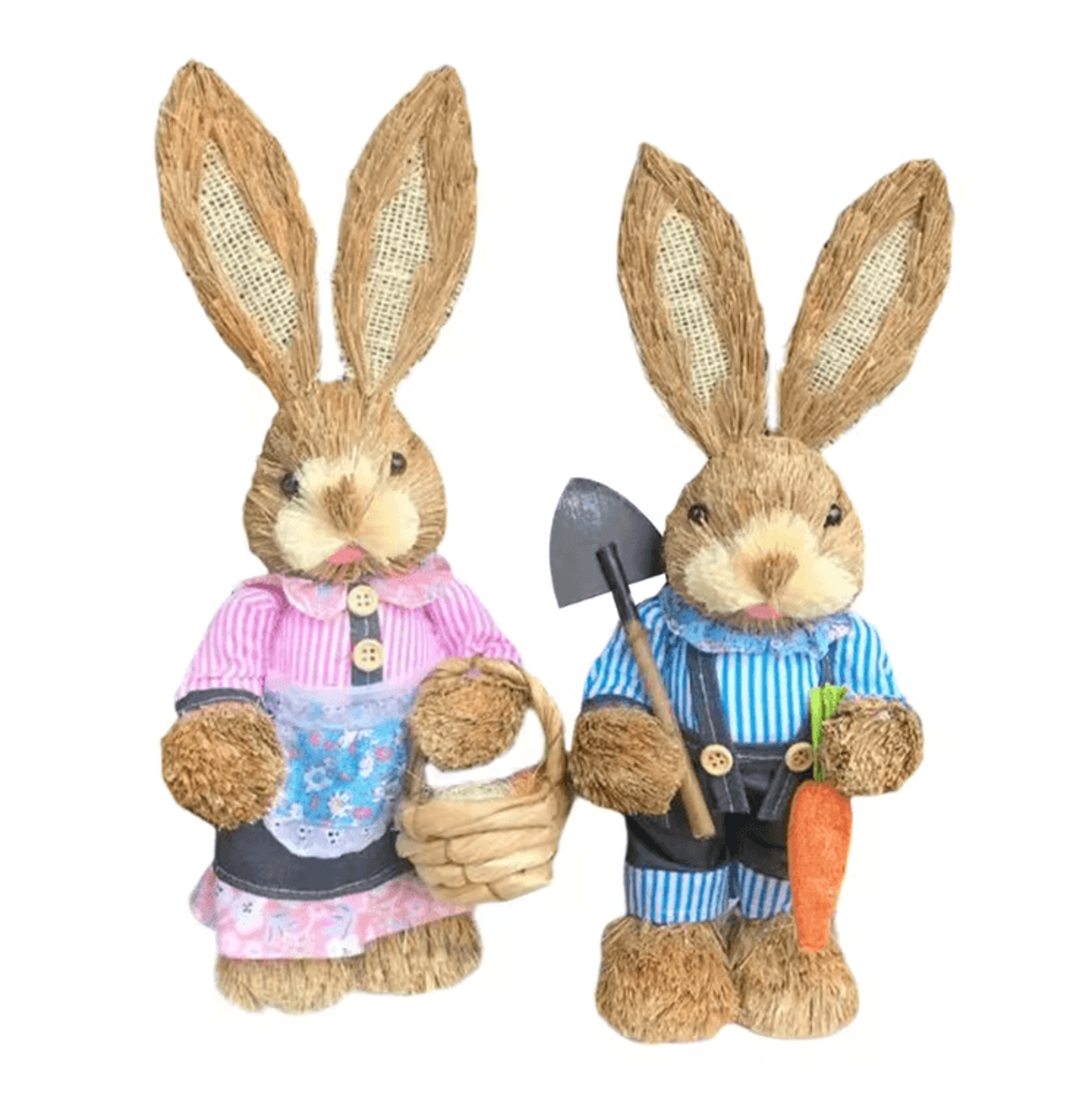 Large Straw Easter Bunny Decoration  Rustic Spring Rabbit Home  Garden Ornament 46cm 7