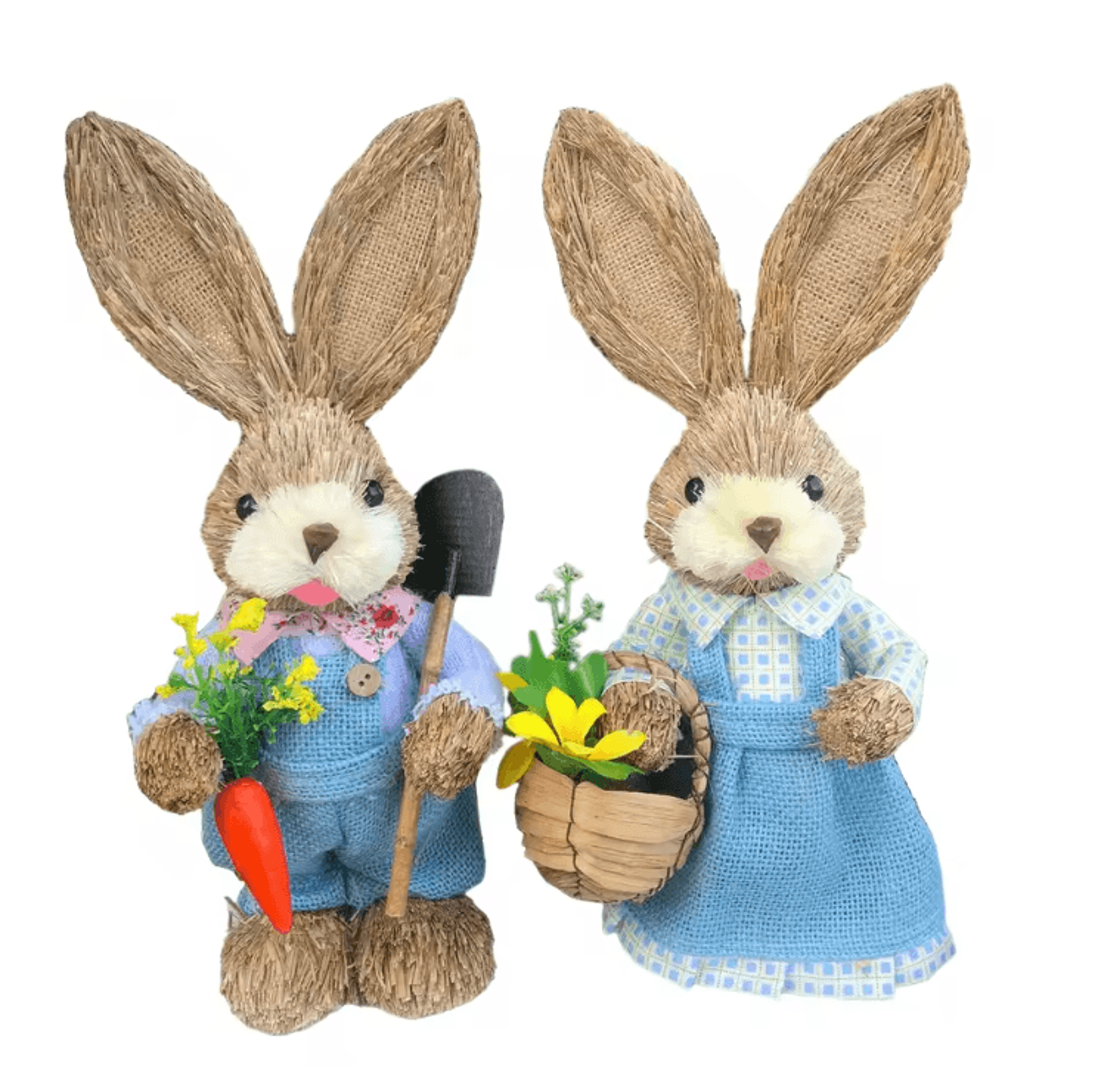 Large Straw Easter Bunny Decoration  Rustic Spring Rabbit Home  Garden Ornament 46cm 8
