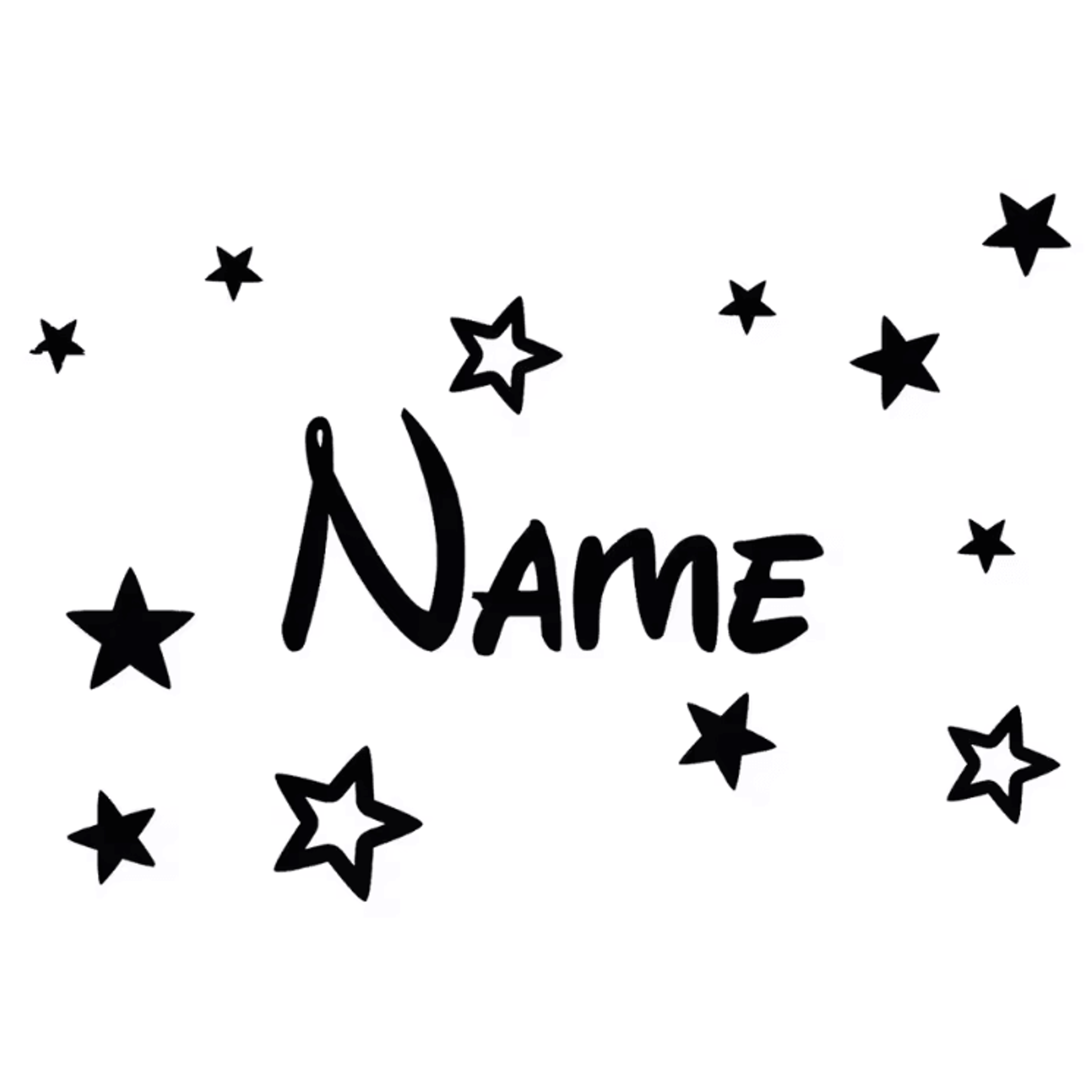 Personalized Name Wall Sticker With Stars  Custom Kids Room Vinyl Decor 30 20cm 0
