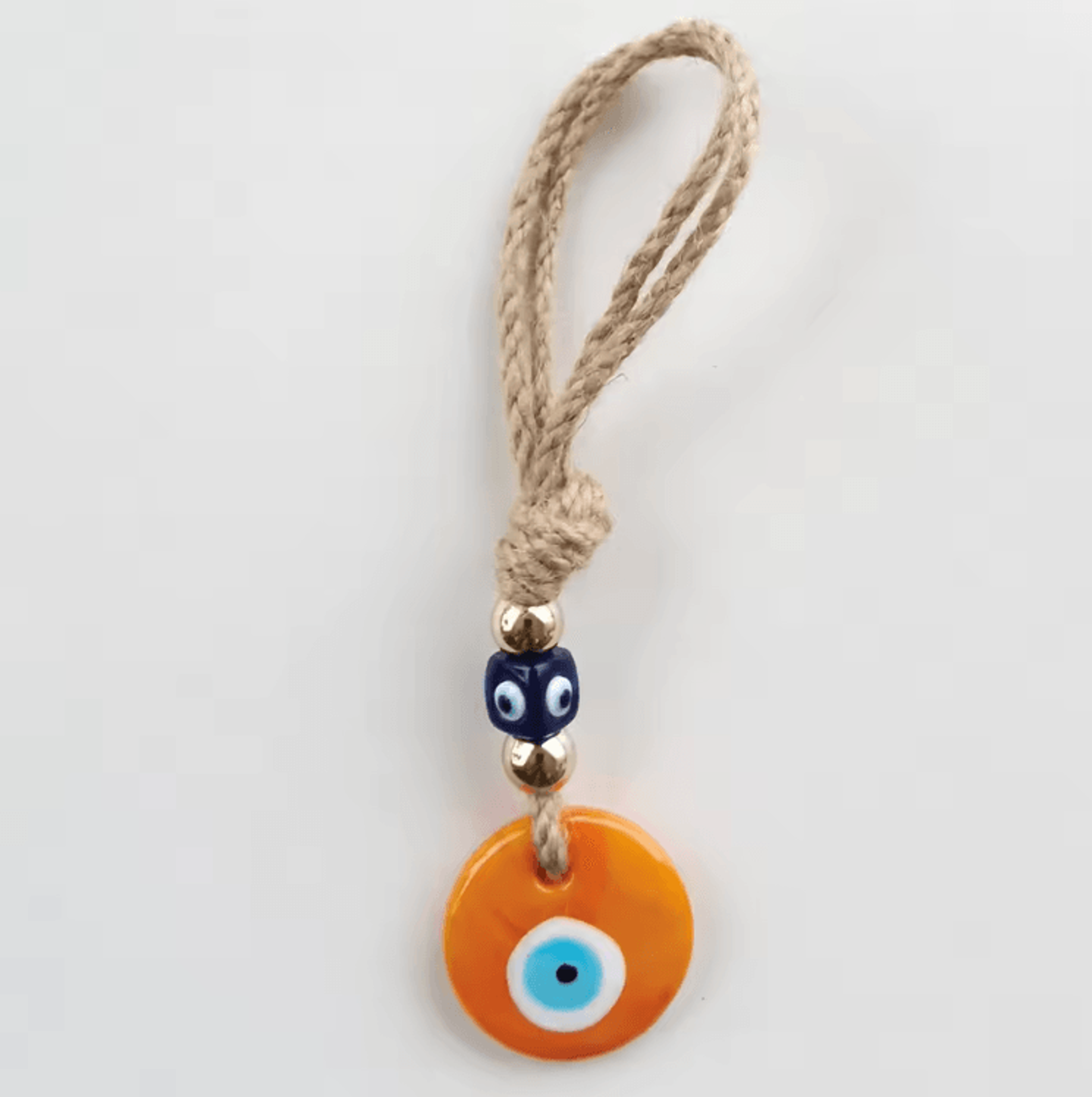 Handcrafted Evil Eye Wall Hanging  Blue Glass Evil Eye Charm Protective Home Decor Pendant 5