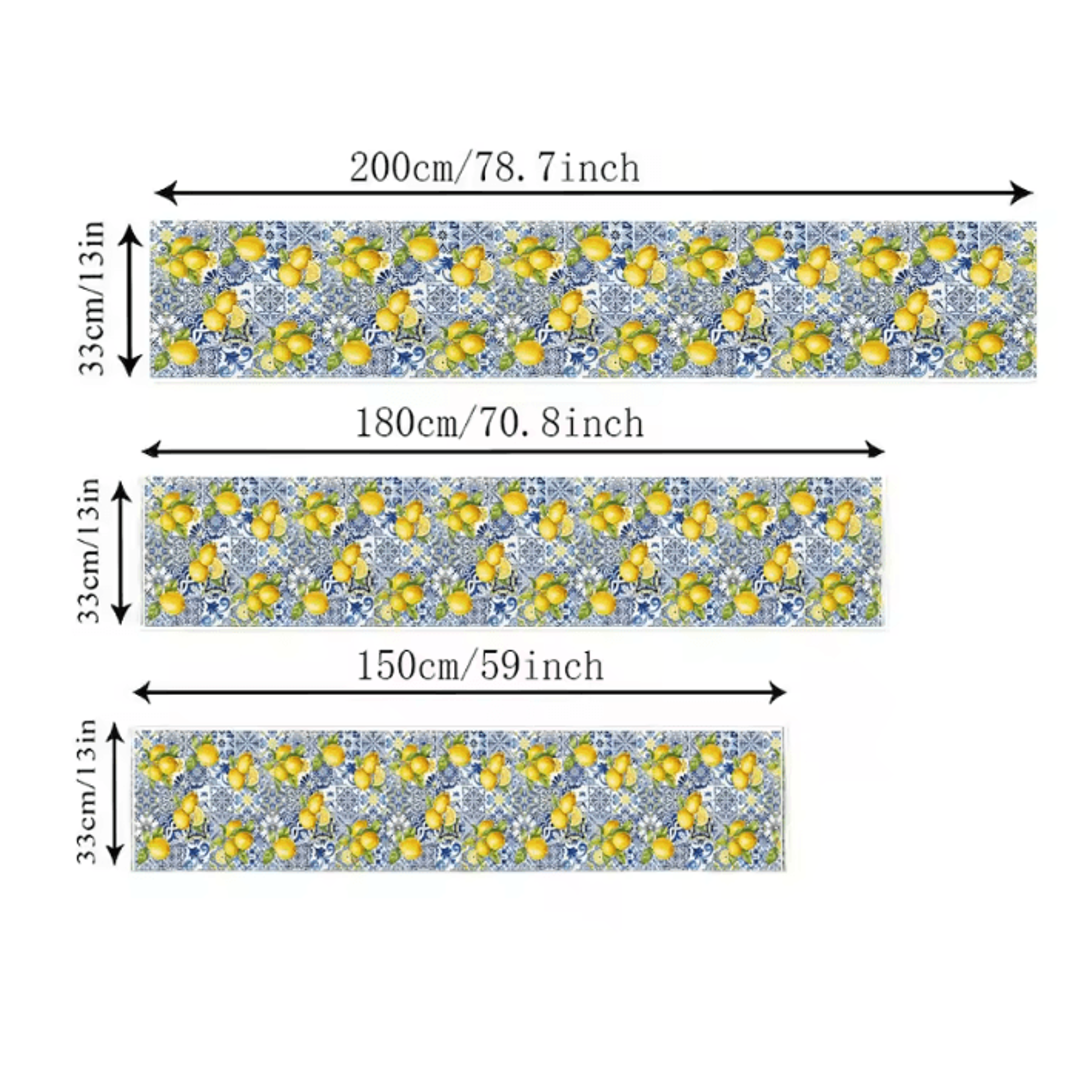 Summer Lemon Table Runner  Farmhouse Linen Table Runner Citrus Dining Decor 4