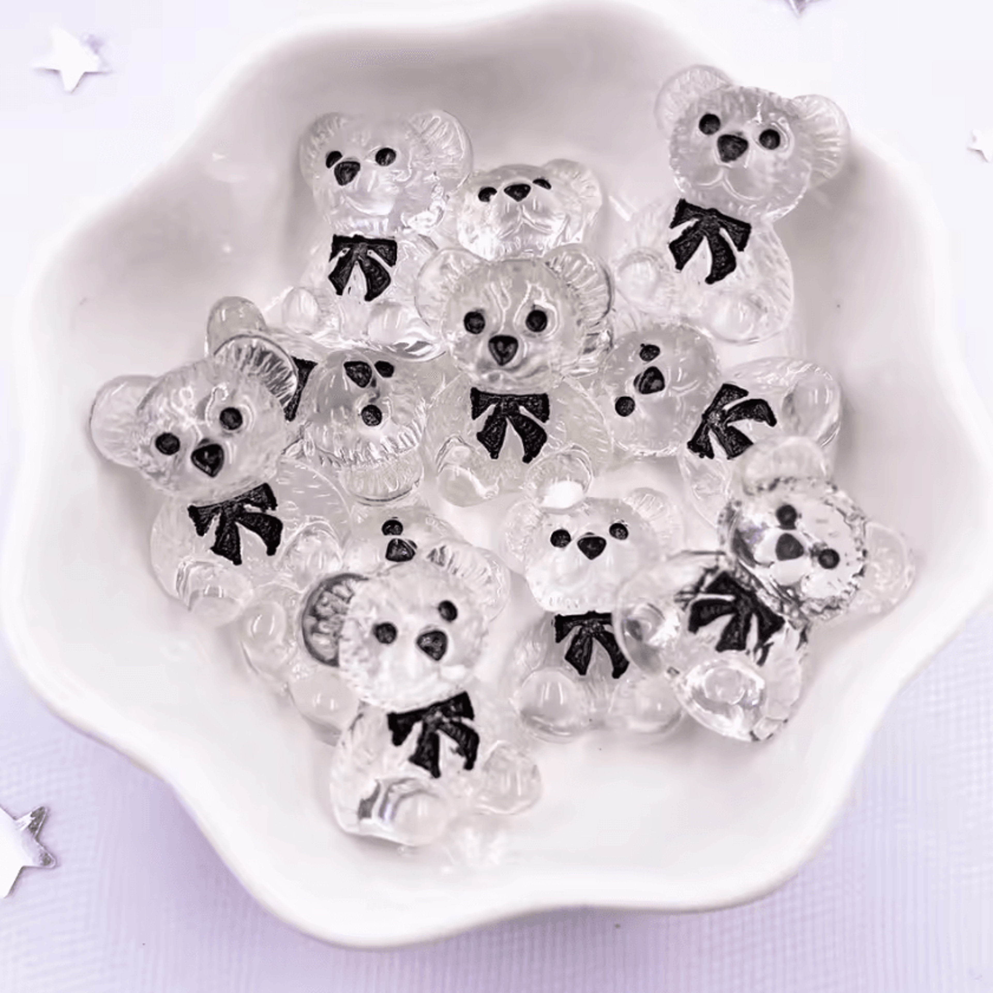 Kawaii HandPainted Resin Bear Flatback Set  Colorful DIY Craft Mini Figurines 10PCS 3