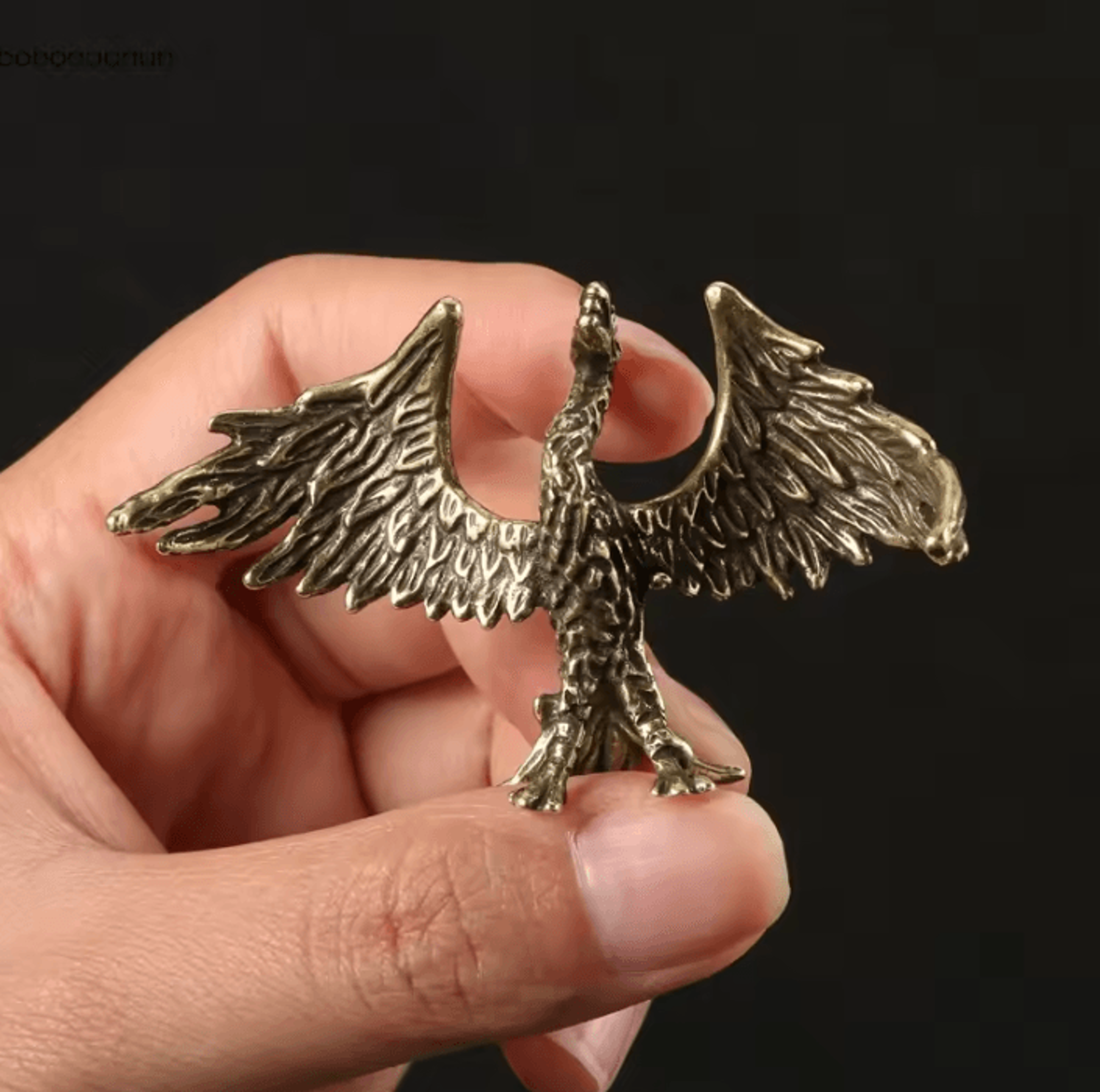 Solid Brass Flame Phoenix Statue  Feng Shui Prosperity Desk Ornament 0