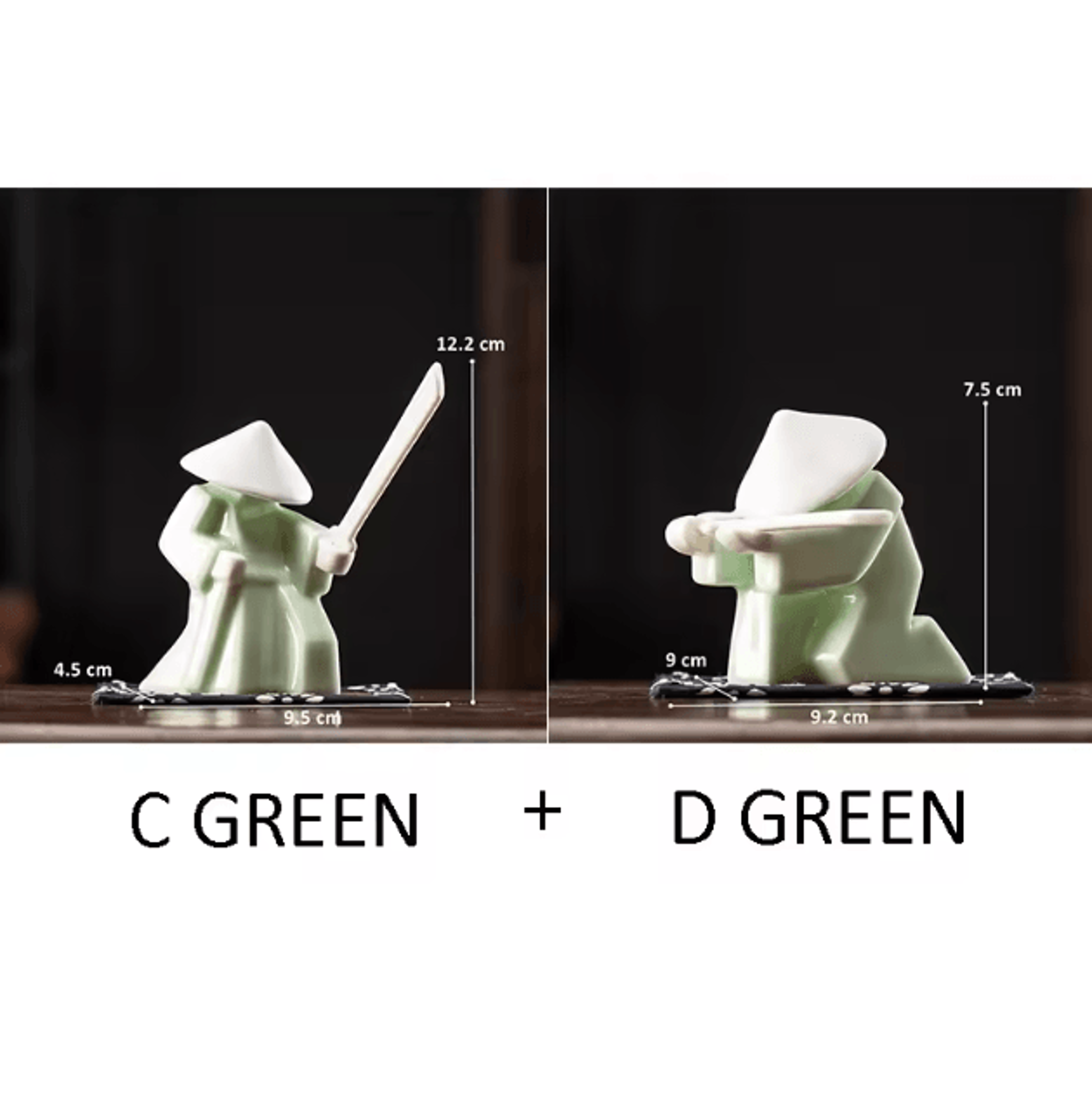White Ceramic Samurai Figurine  Minimalist Geometric Oriental Warrior Decor 15
