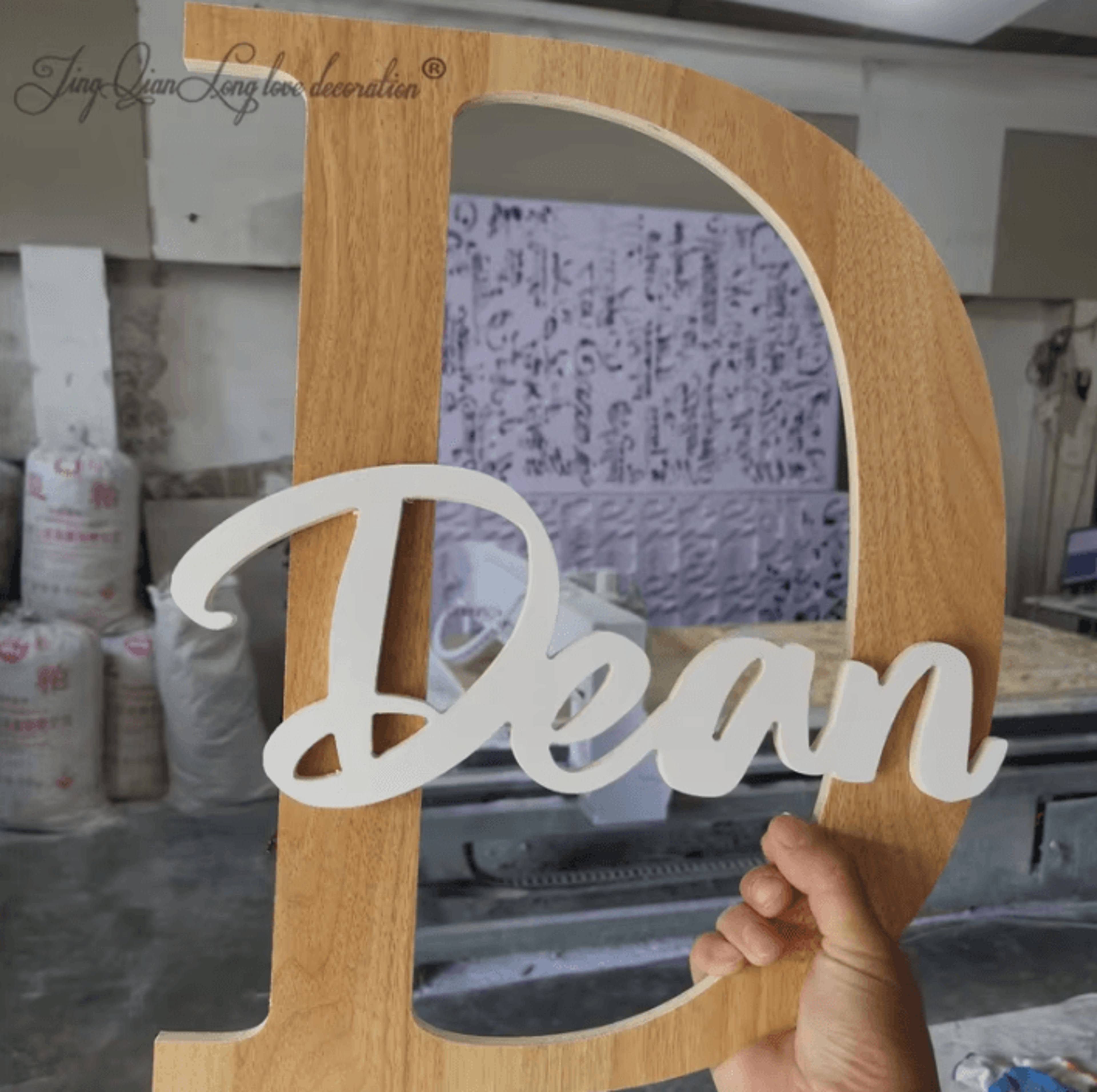 Custom Script Wooden Name Letters  Personalized Nursery Wall Decor Sign 2