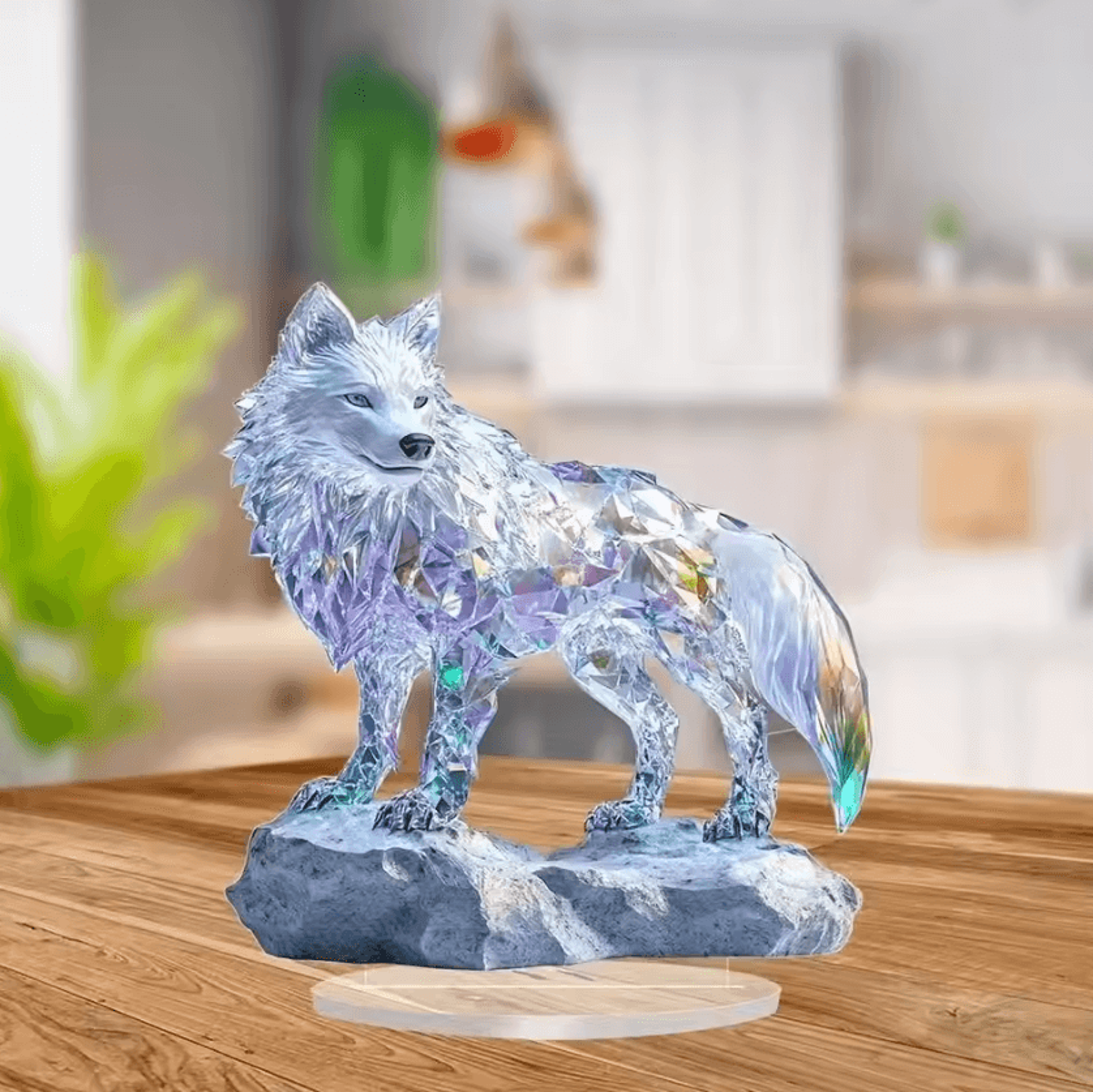 Acrylic Crystal Dragon Figurine  Modern 2D Fantasy Table Decor 1