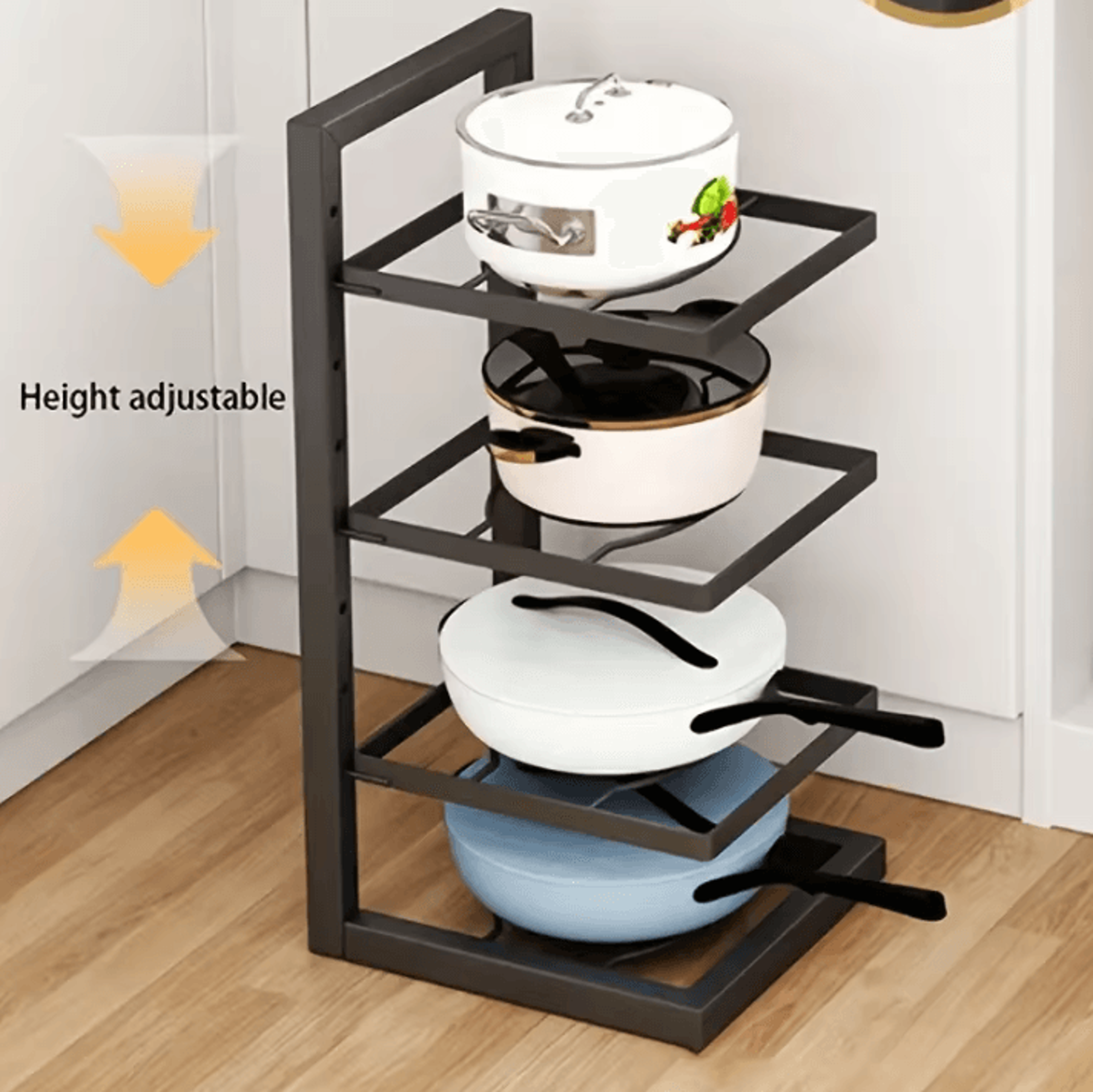 Adjustable 34Tier Under Sink Storage Rack  Stainless Steel Cabinet Organizer 1