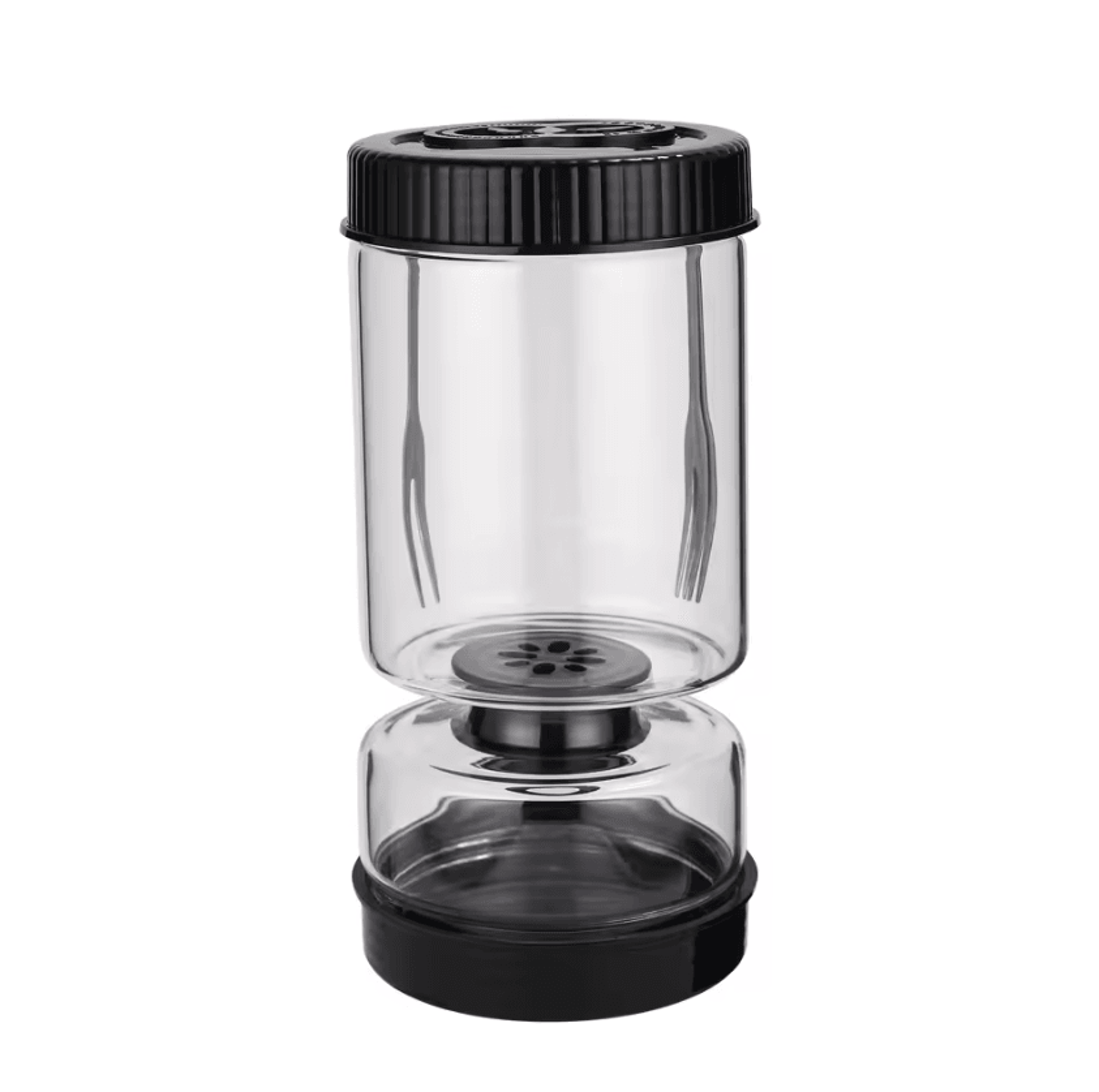 Glass Olive  Pickle Strainer Jar  Airtight Hourglass Flip Storage Container 4