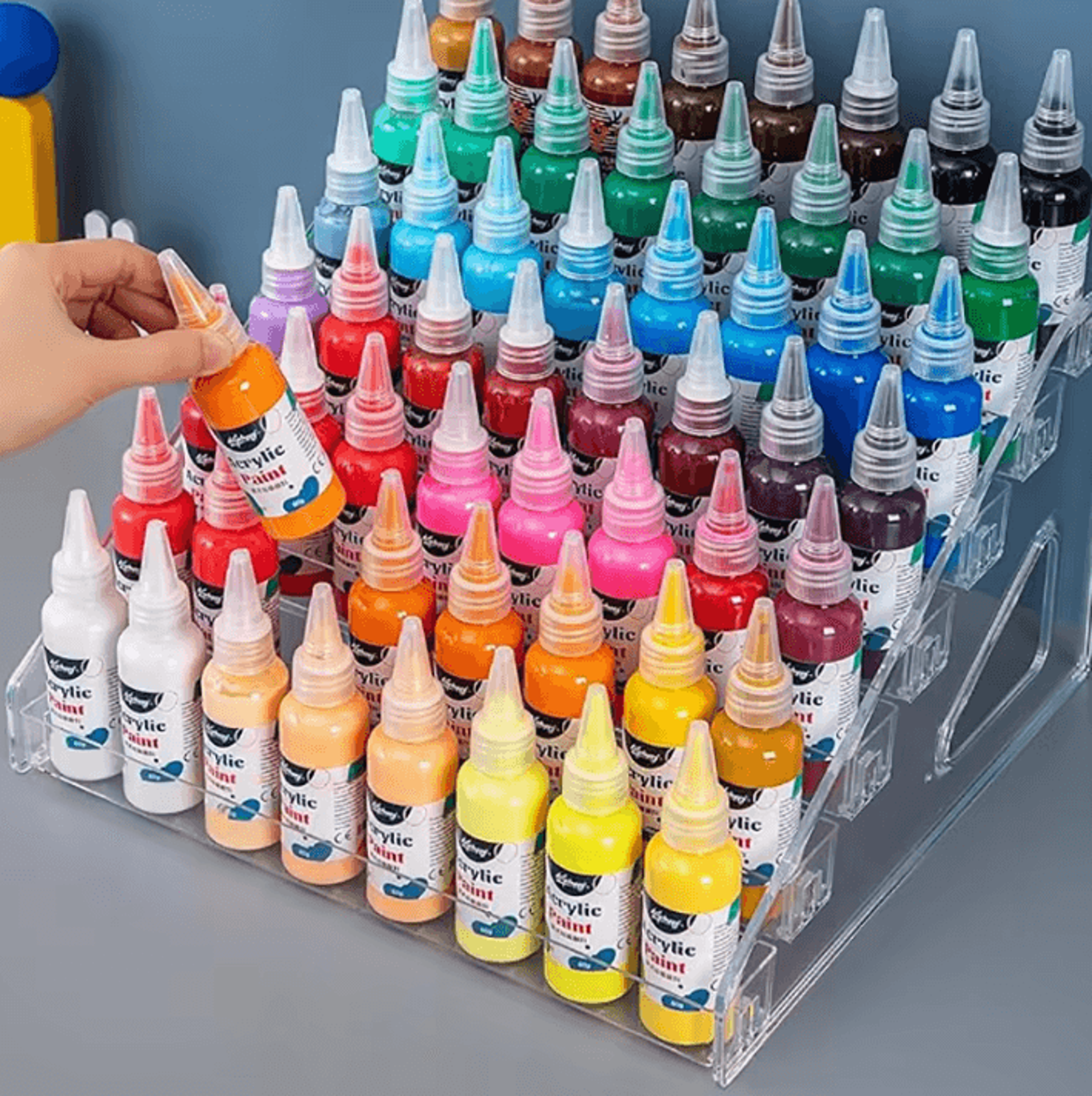 7Layer Transparent Paint Organizer Rack  Mini Craft Paint Storage Display Stand 1