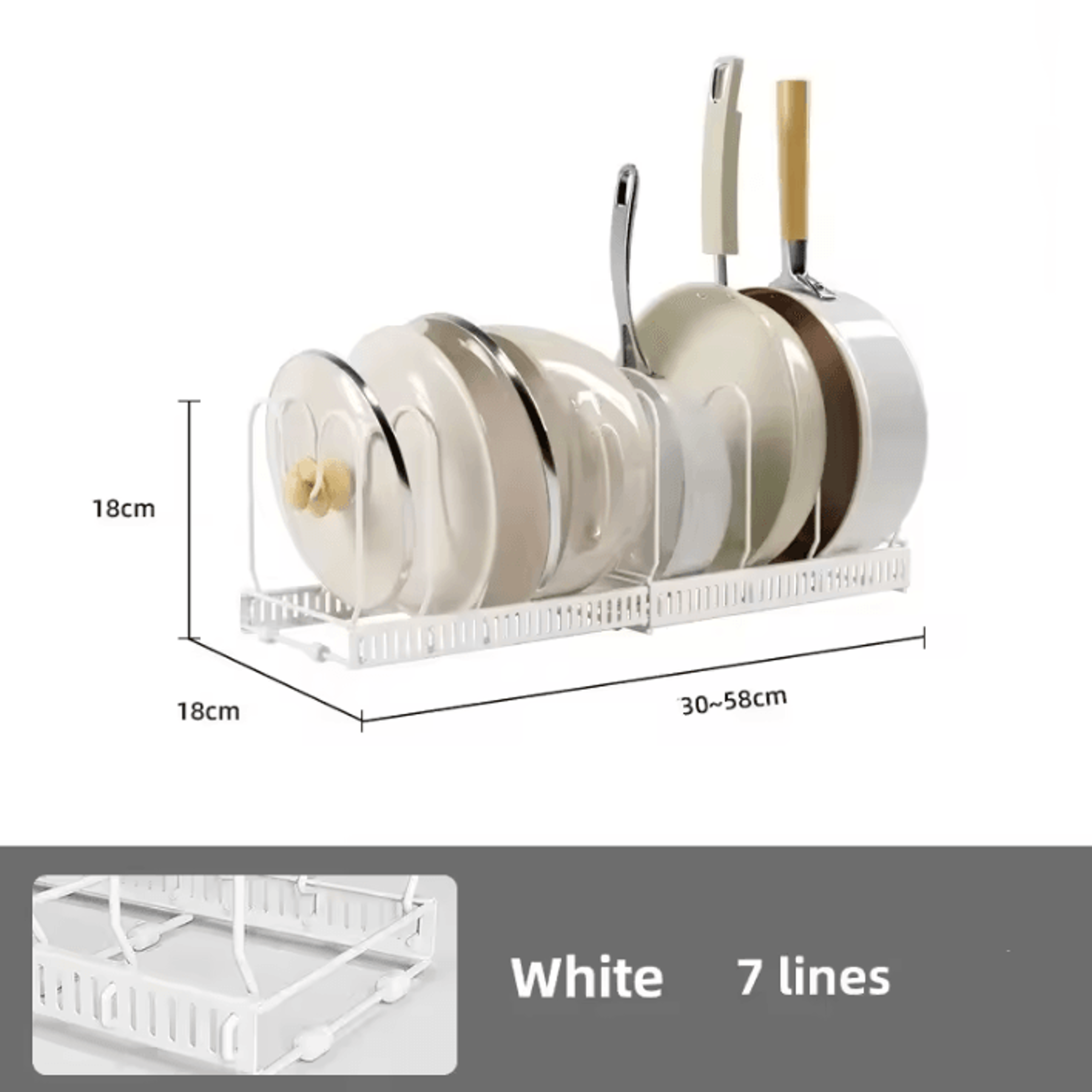 Adjustable Carbon Steel Pot  Dish Drying Rack  MultiLayer Expandable Kitchen Organizer 2