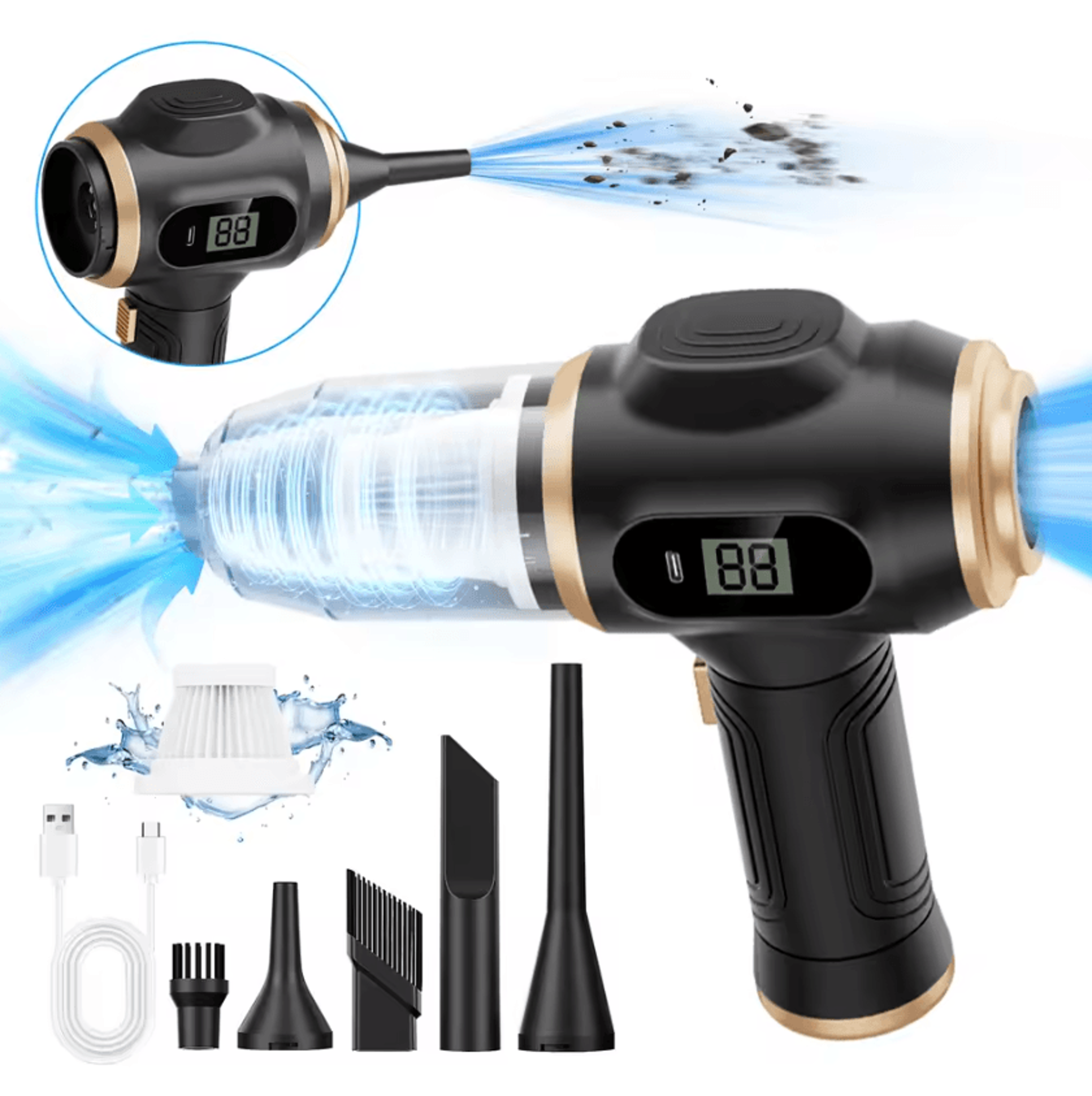 Ultra Compact HighPower Wireless Car Vacuum Cleaner  Mini Handheld For Home Sofa  Office 4