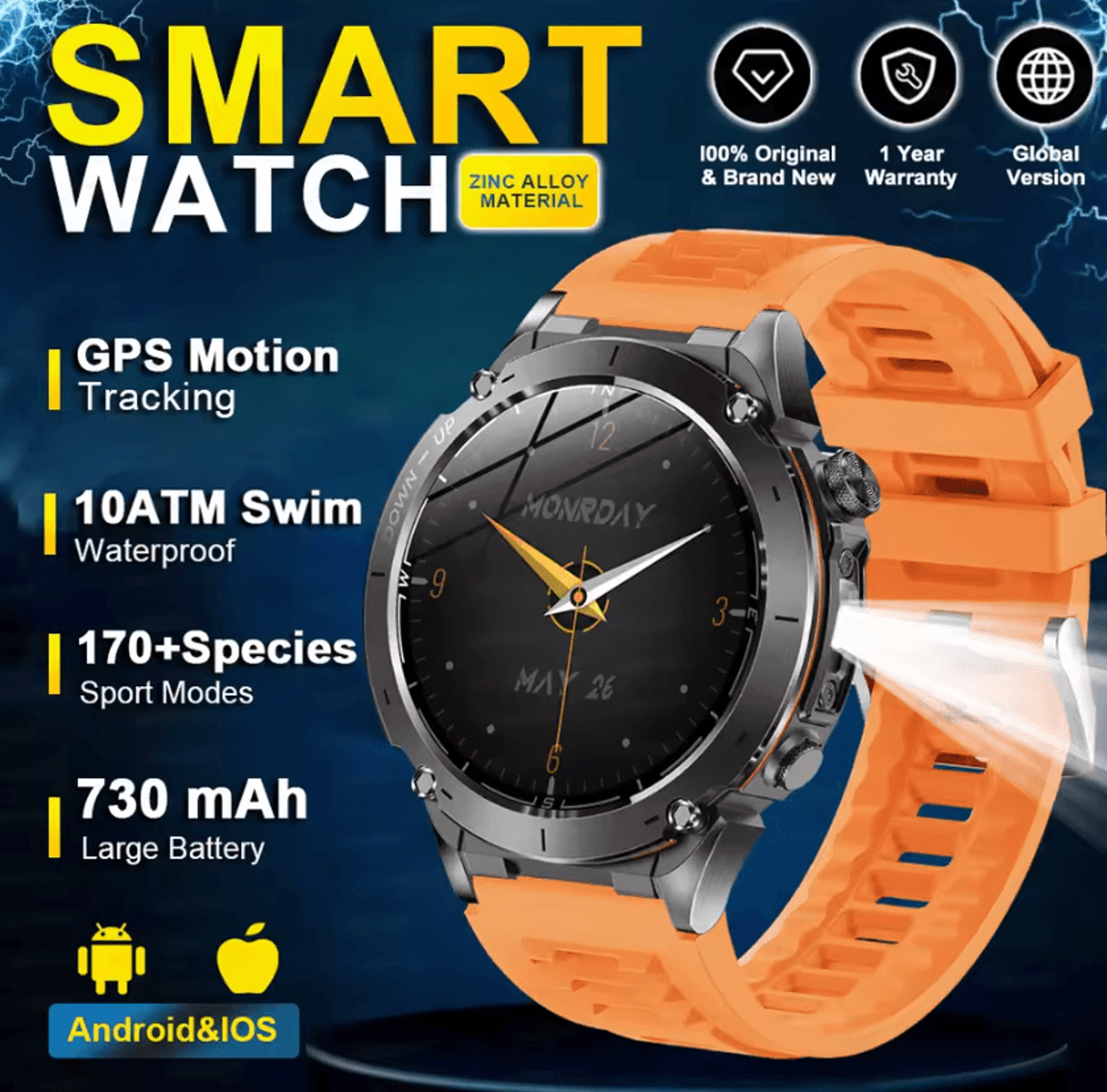 Stratos 4 Pro Rugged GPS Smartwatch With AMOLED Display  Outdoor Navigation 3