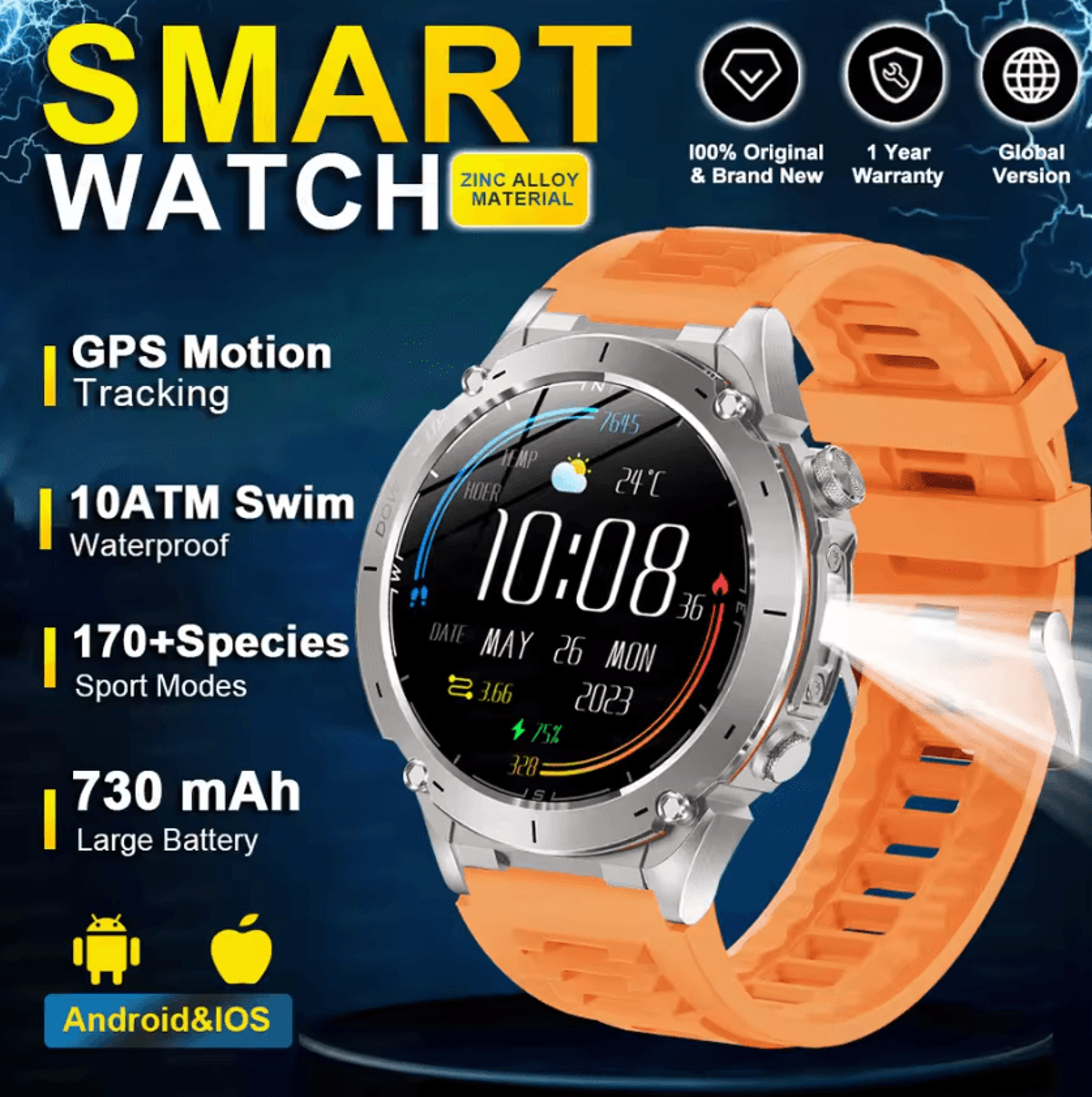 Stratos 4 Pro Rugged GPS Smartwatch With AMOLED Display  Outdoor Navigation 4