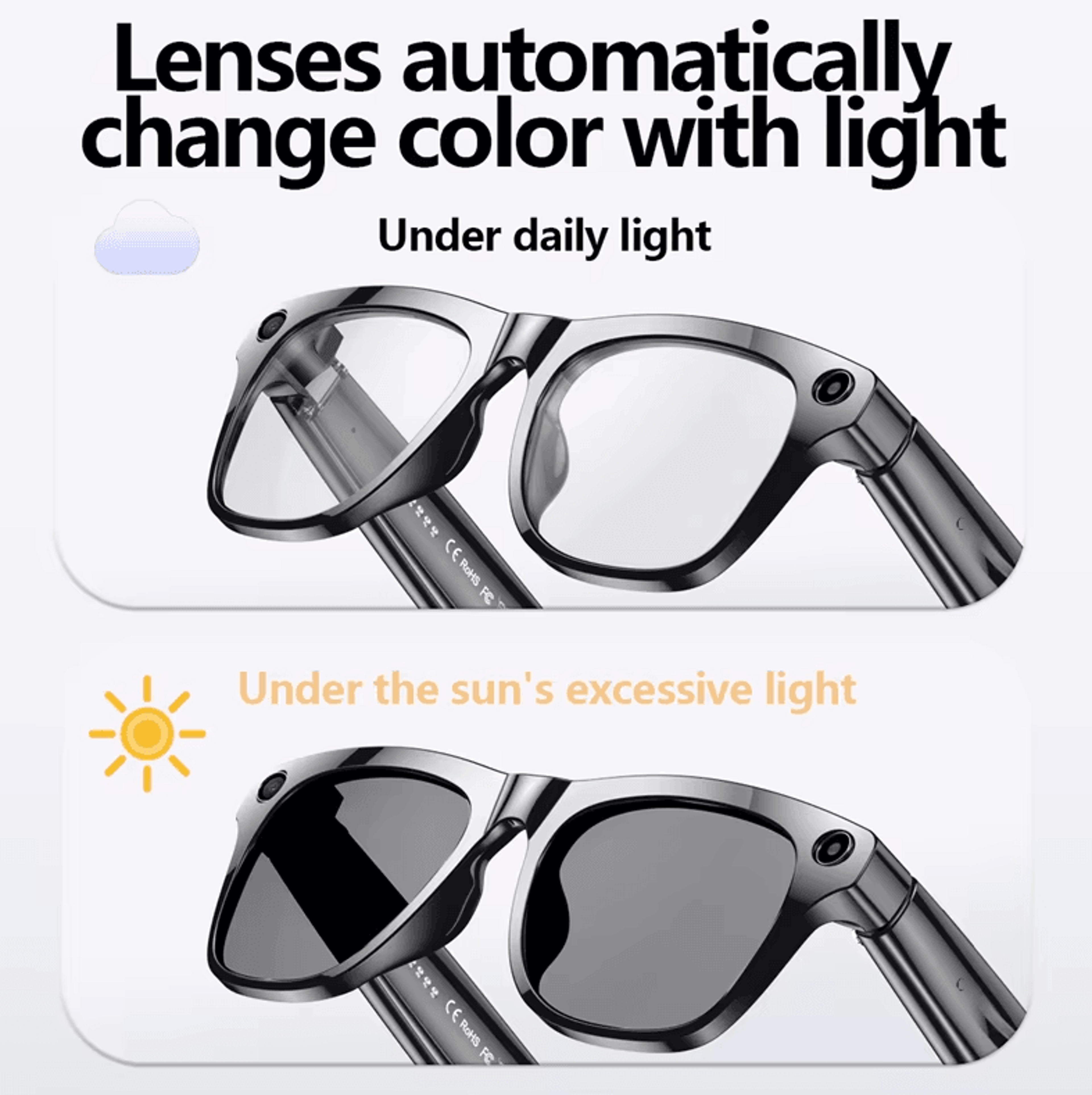 AeroVision 4K AI Smart Camera Glasses With Translation  ColorChanging Lenses 2