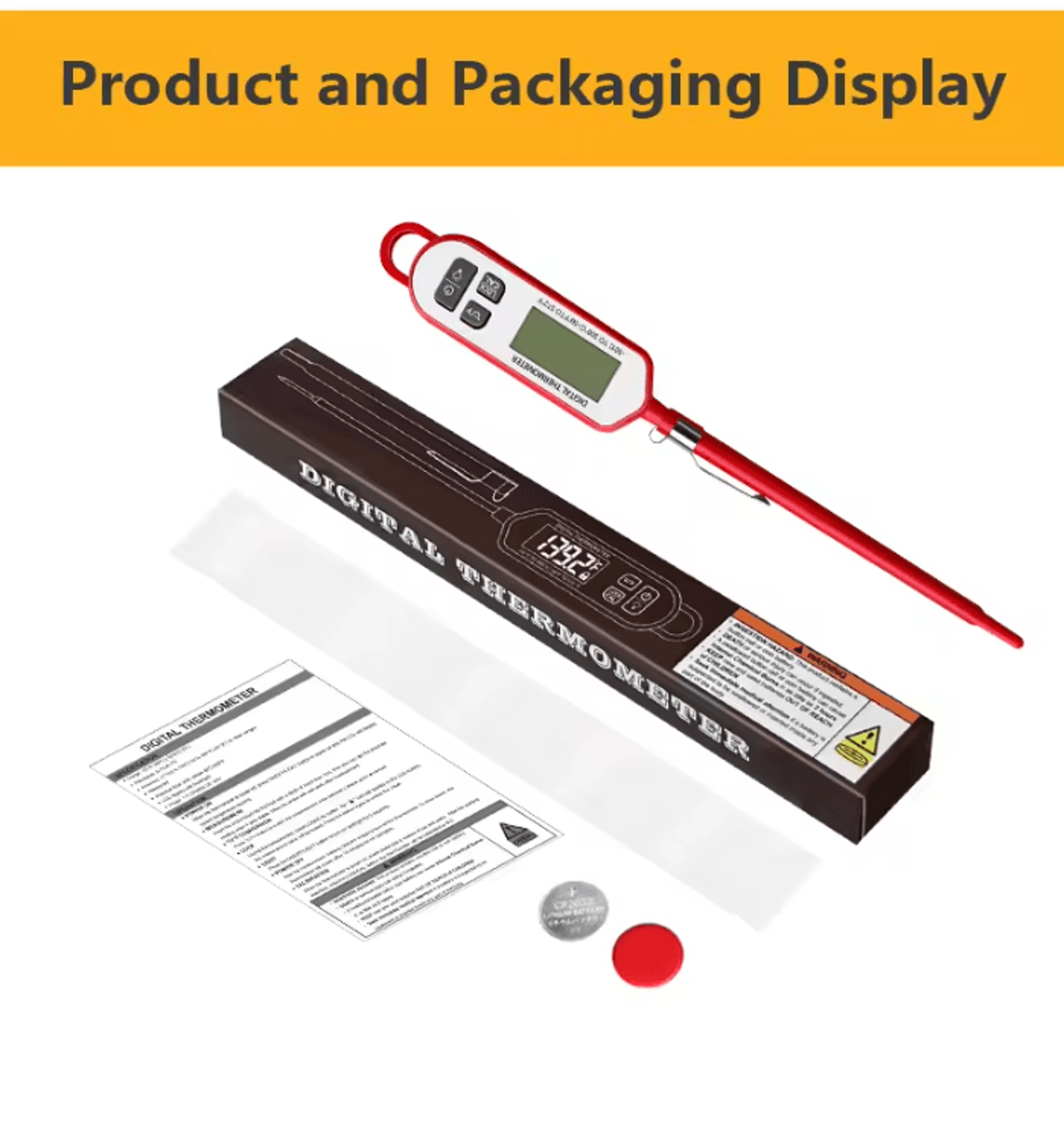 Backlit Digital Meat Thermometer Instant Read BBQ  Kitchen Food Probe 4