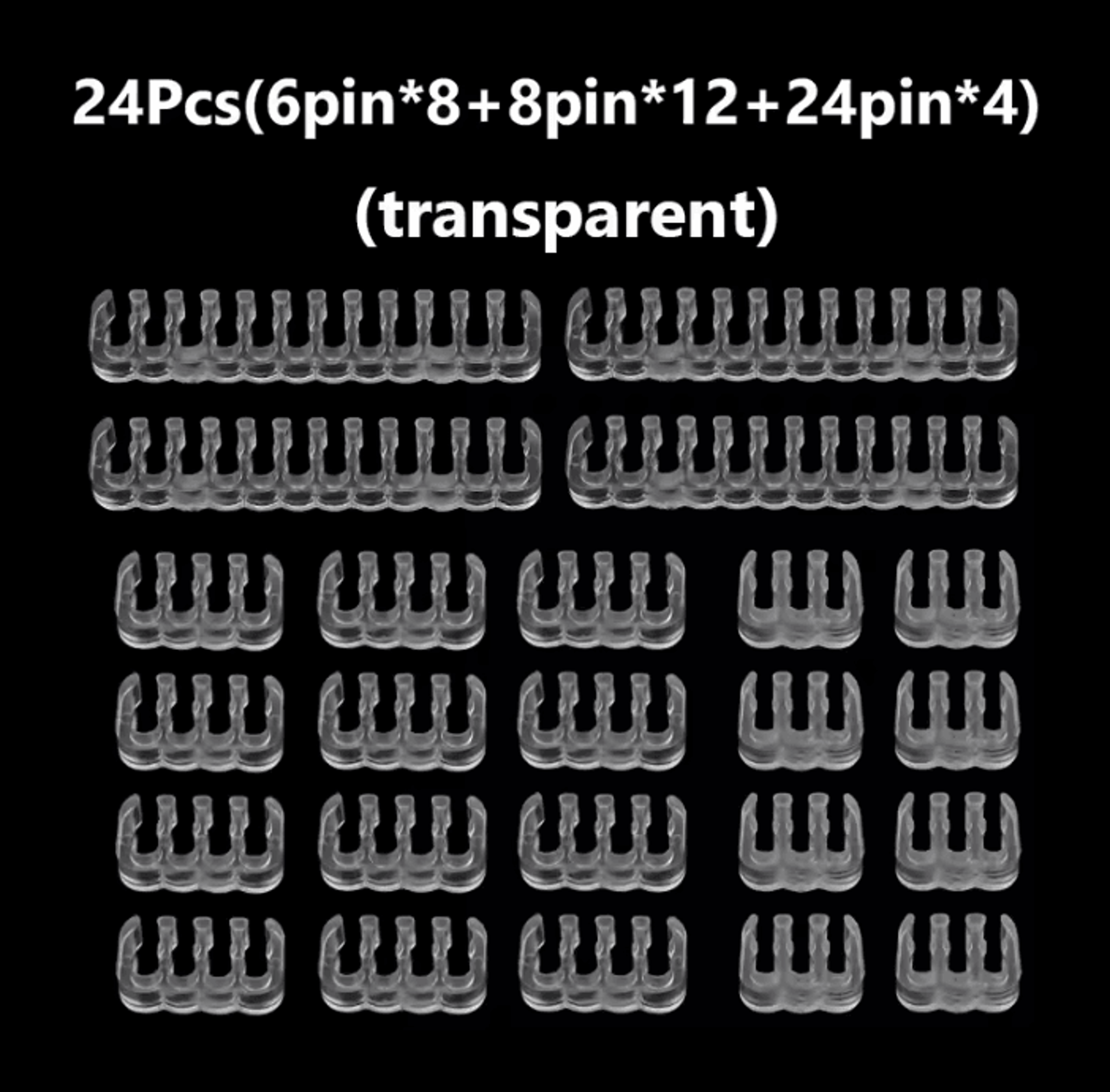 24PCS PC Cable Comb Kit 6824 Pin Wire Organizer For Clean Gaming Builds 5