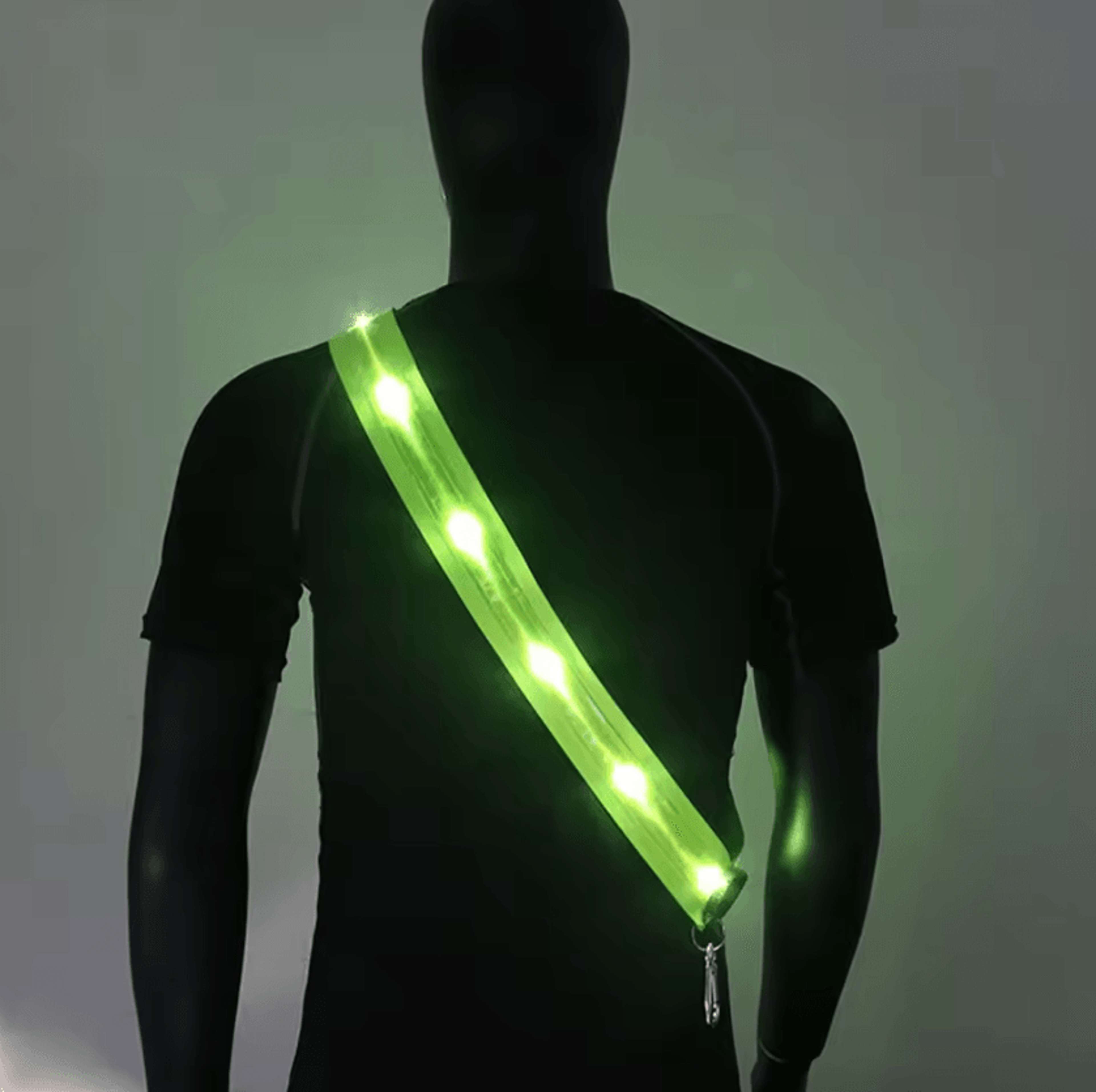 Rechargeable LED Reflective Running Straps Adjustable Cycling Safety Shoulder Straps For Night Visi 0