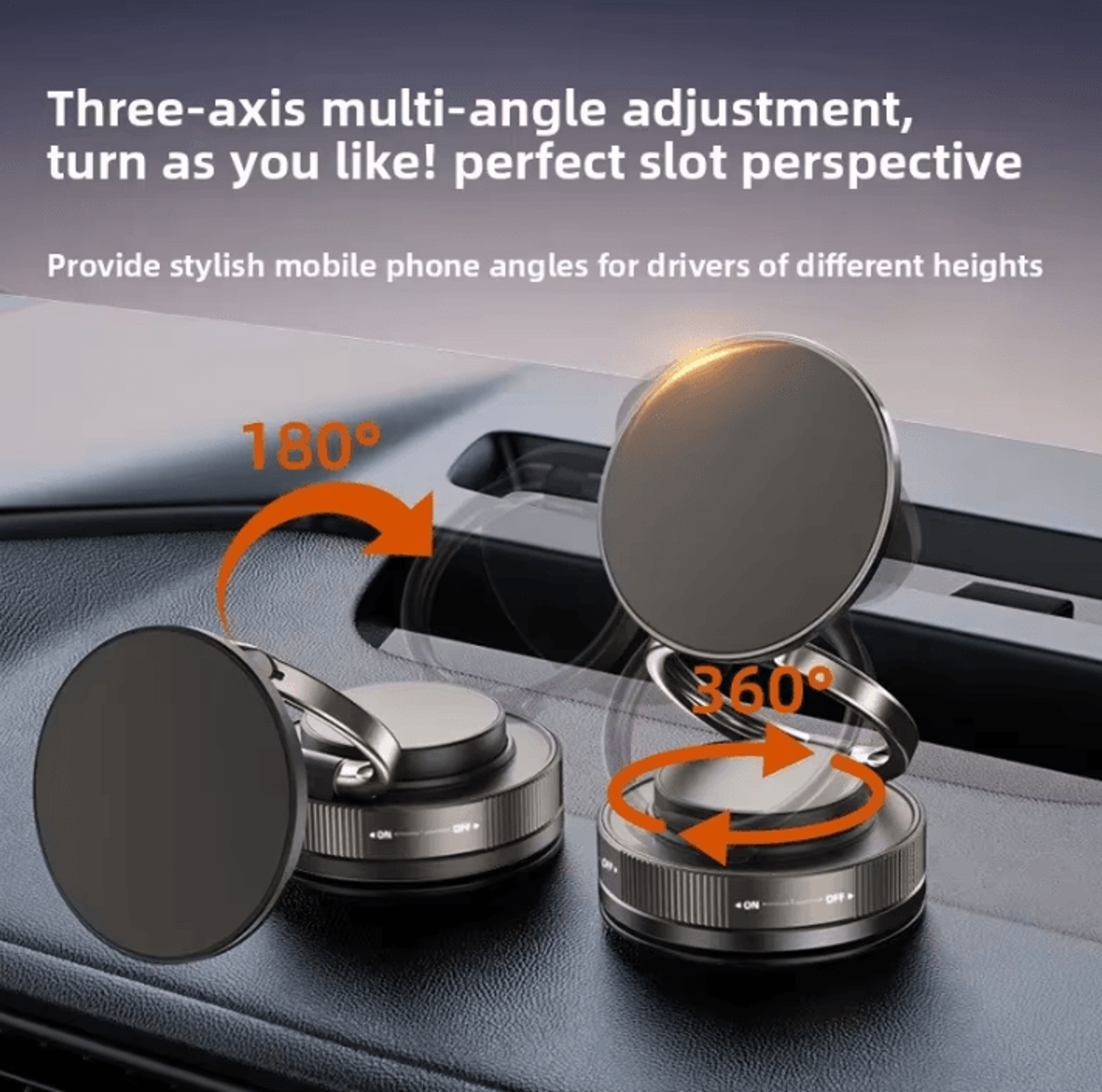 T30 Magnetic Phone Holder Vacuum Suction MagSafe Phone Mount Adjustable 360 Car  MultiSurface Stand 1