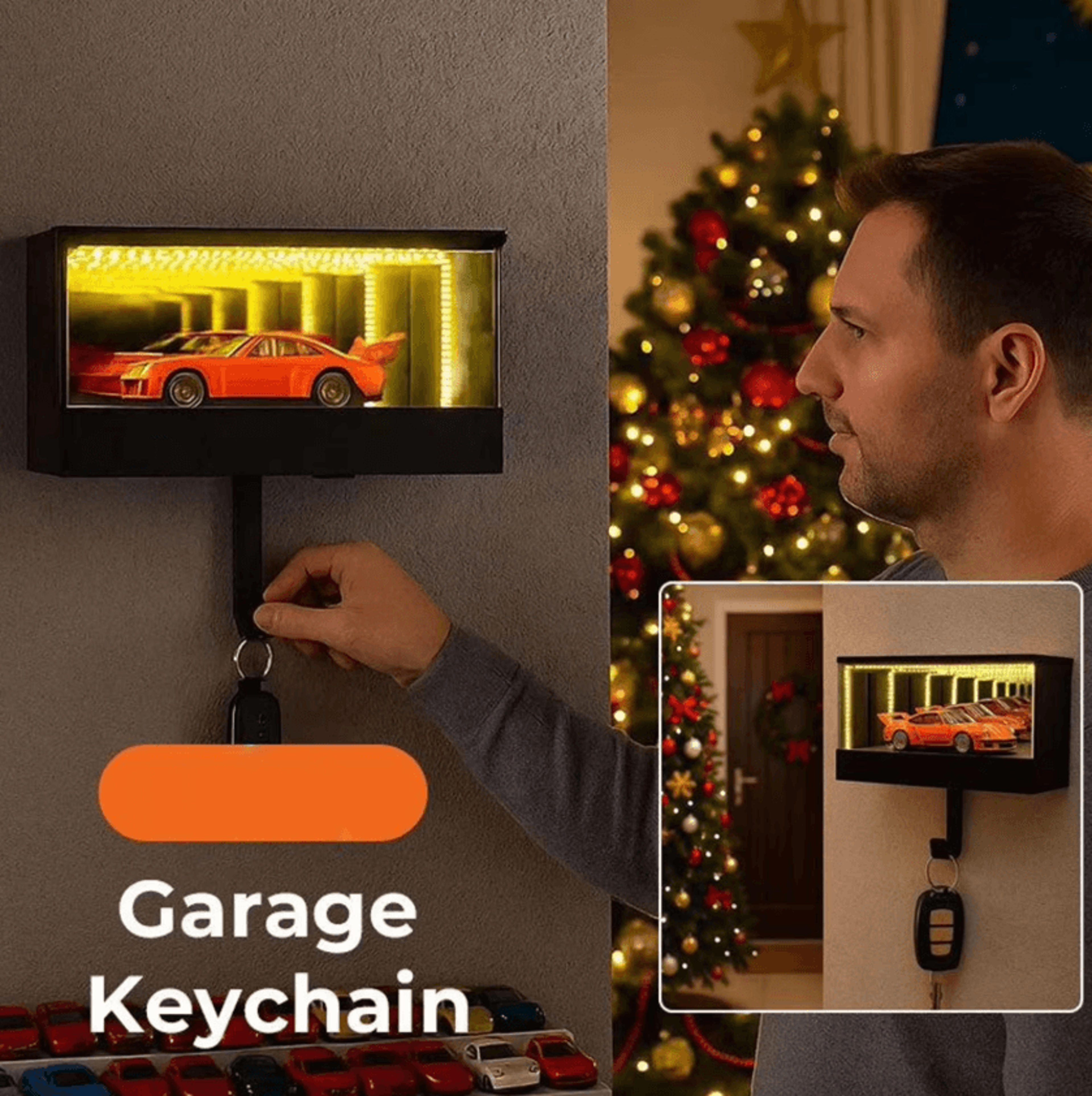 AutoGarage LED Car Key Holder Wall Mount Creative Garage Key Organizer With Light Entryway Key Hang 0
