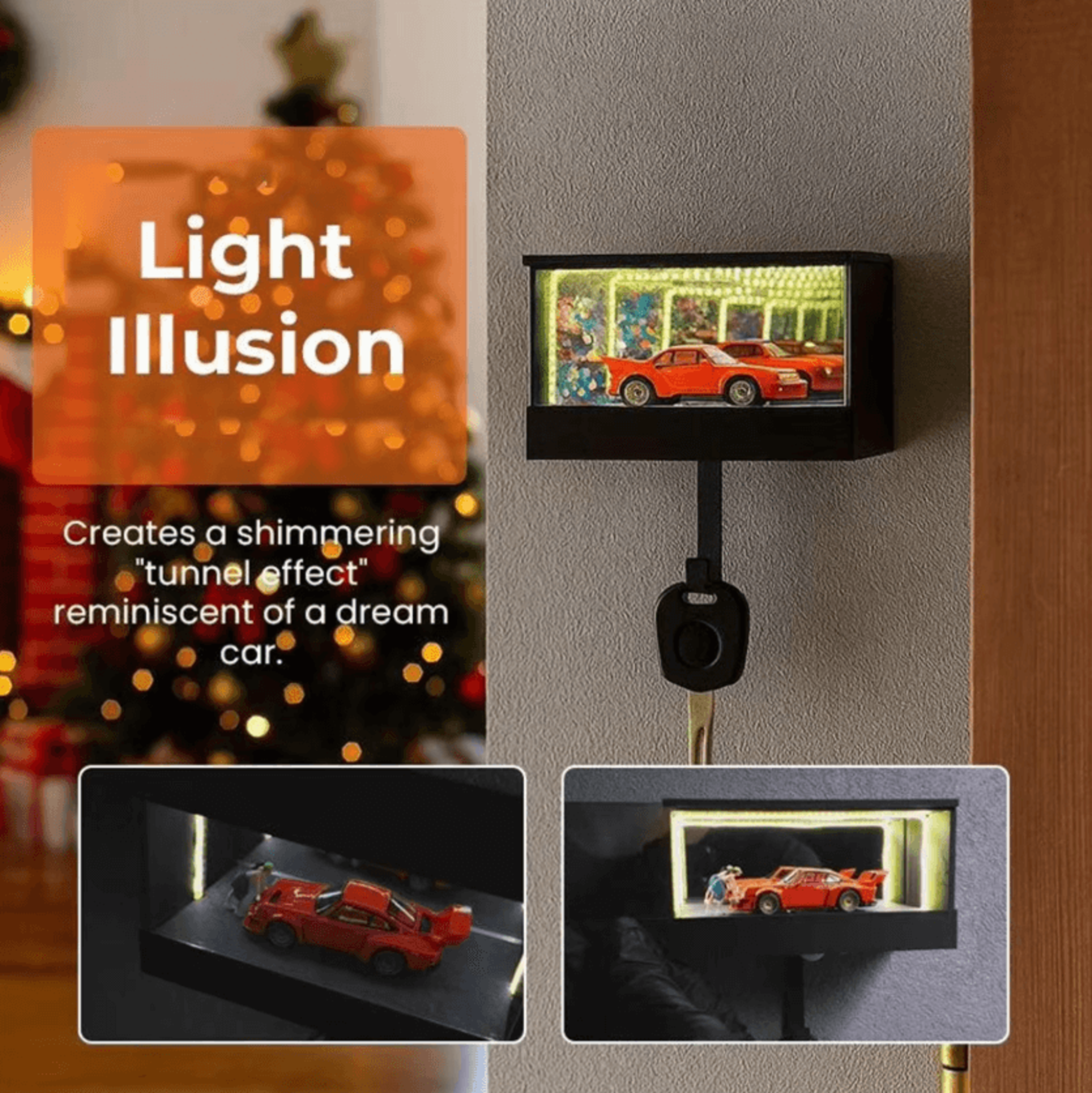 AutoGarage LED Car Key Holder Wall Mount Creative Garage Key Organizer With Light Entryway Key Hang 1