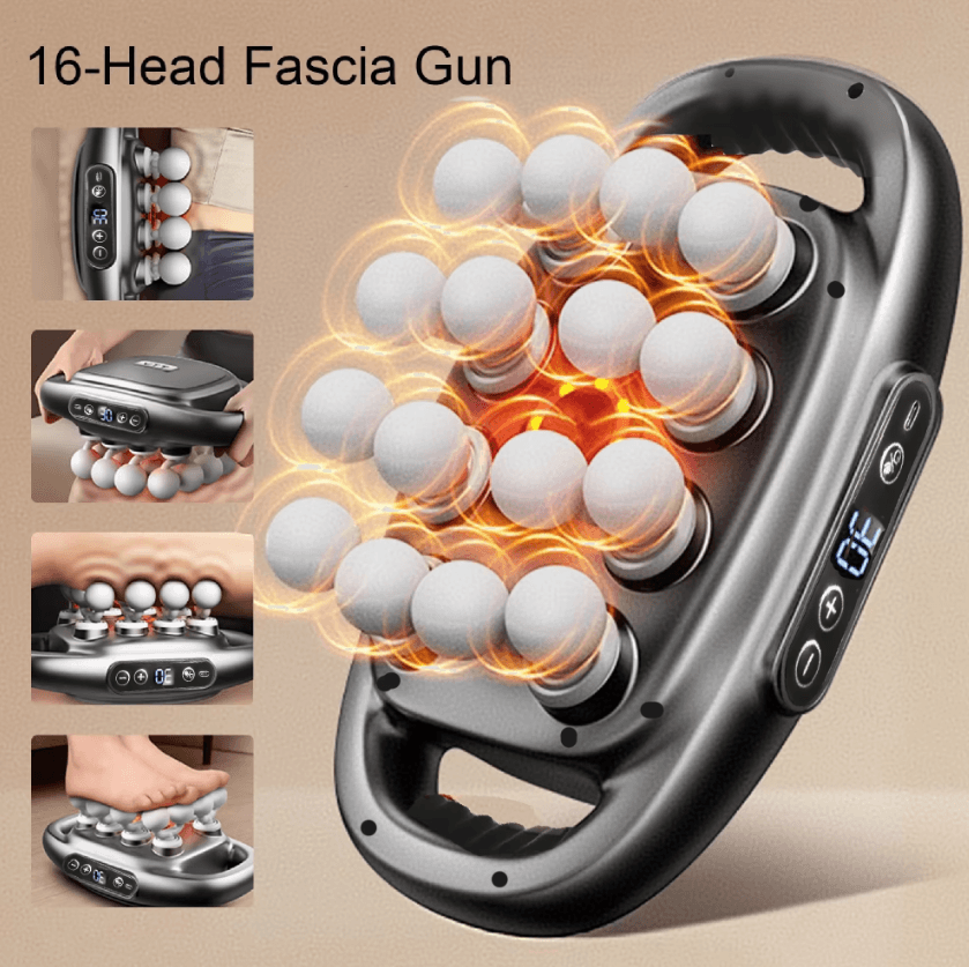 PowerPulse Max Electric Massage Gun Set Deep Tissue Muscle Massage Gun 16Head Full Body Recovery Ki 0
