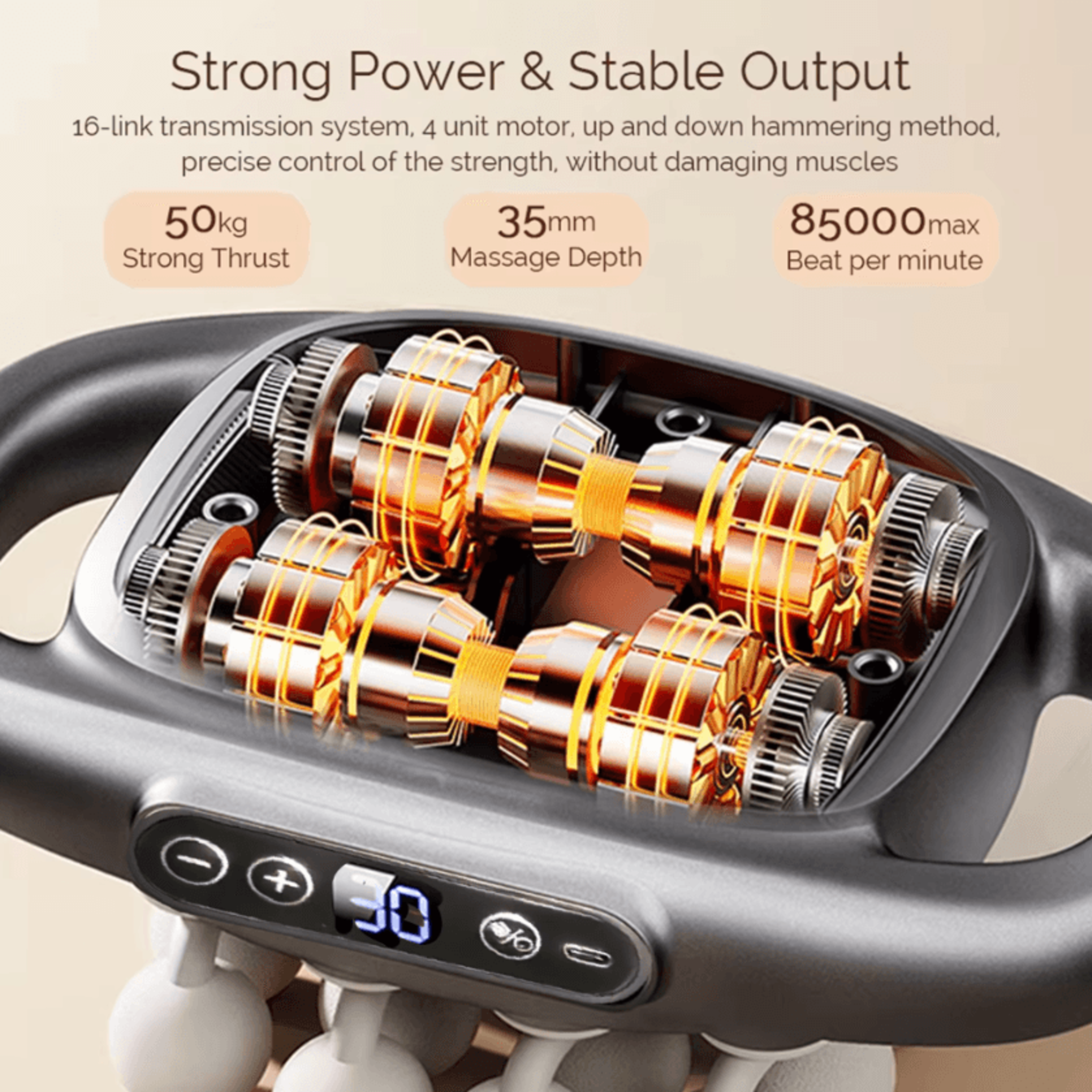 PowerPulse Max Electric Massage Gun Set Deep Tissue Muscle Massage Gun 16Head Full Body Recovery Ki 4