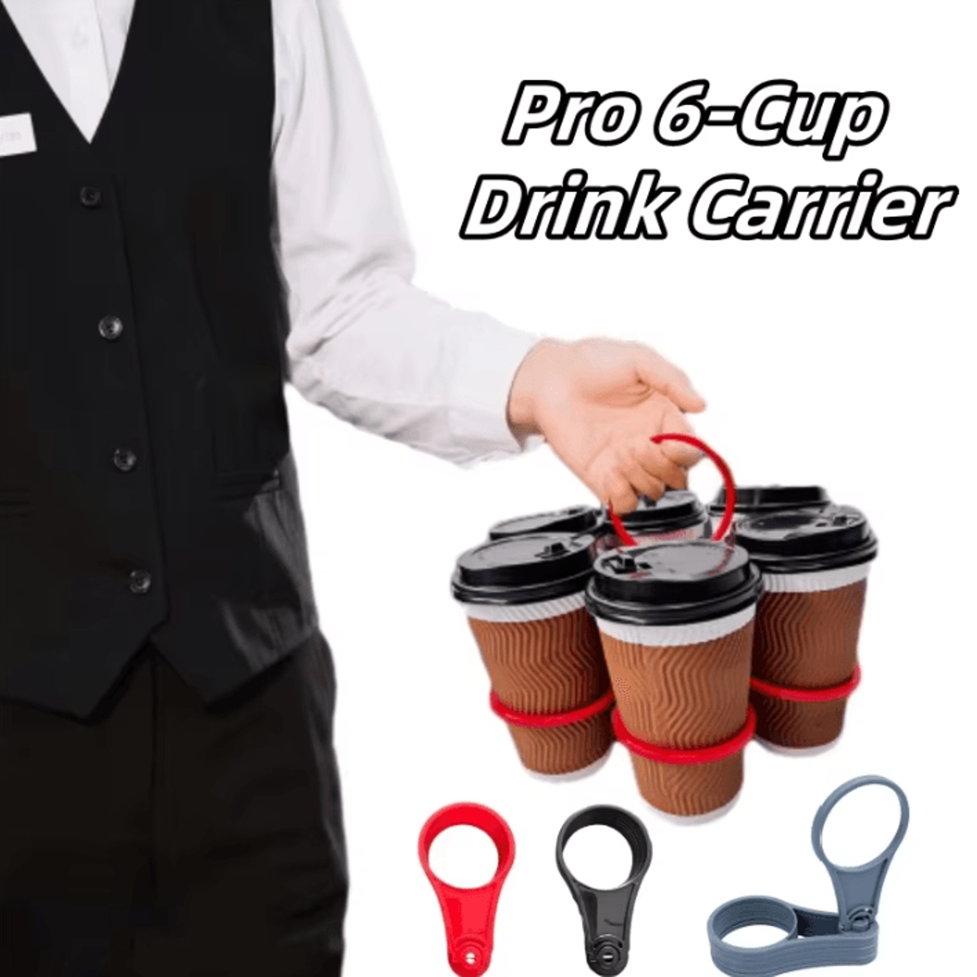 6Layer Foldable Drink Carrier  Reusable 6Cup Coffee  Beverage Holder 0