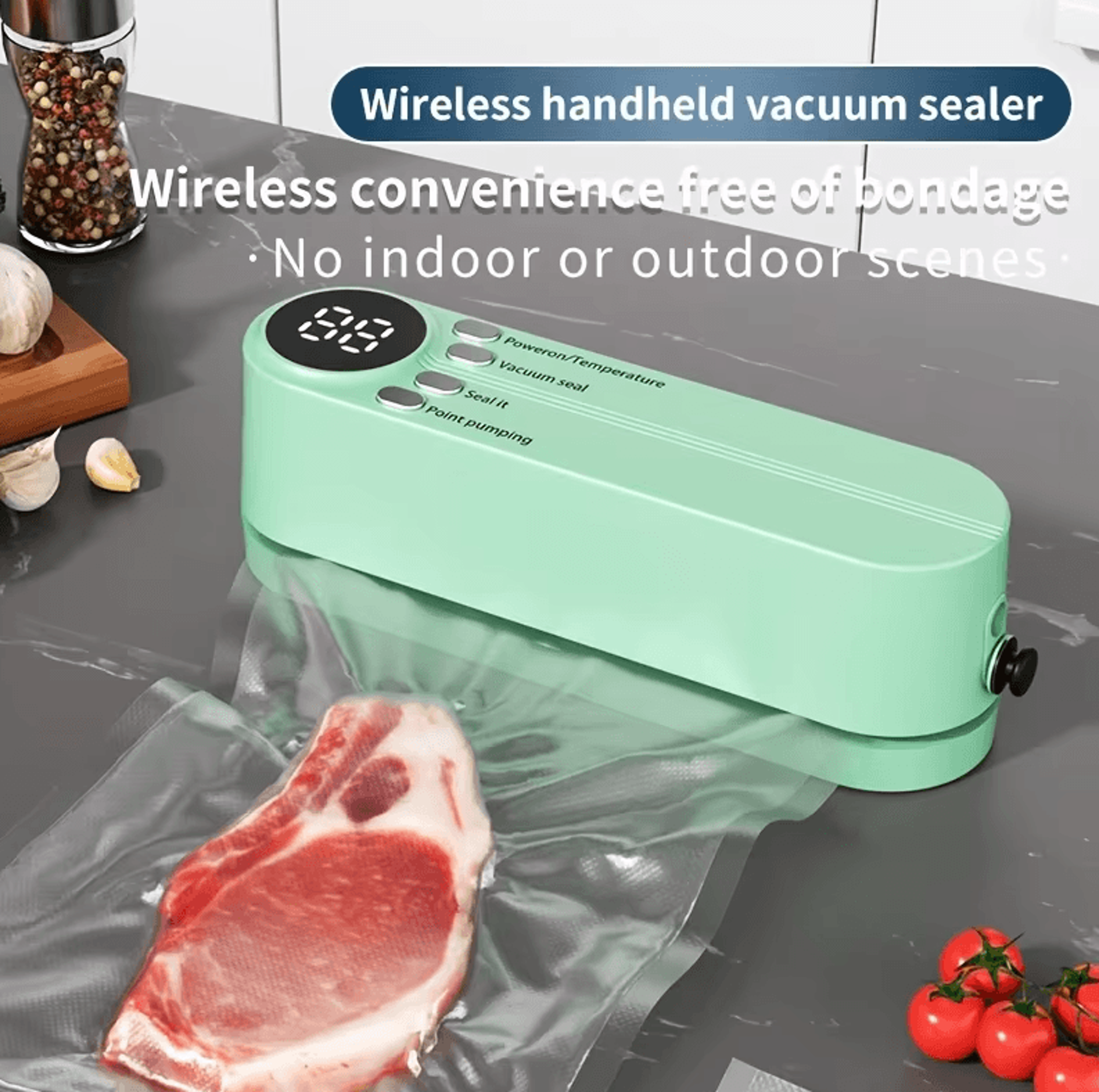 Smart Wireless Vacuum Food Sealer With USB Charging  MultiFunction Air System 1