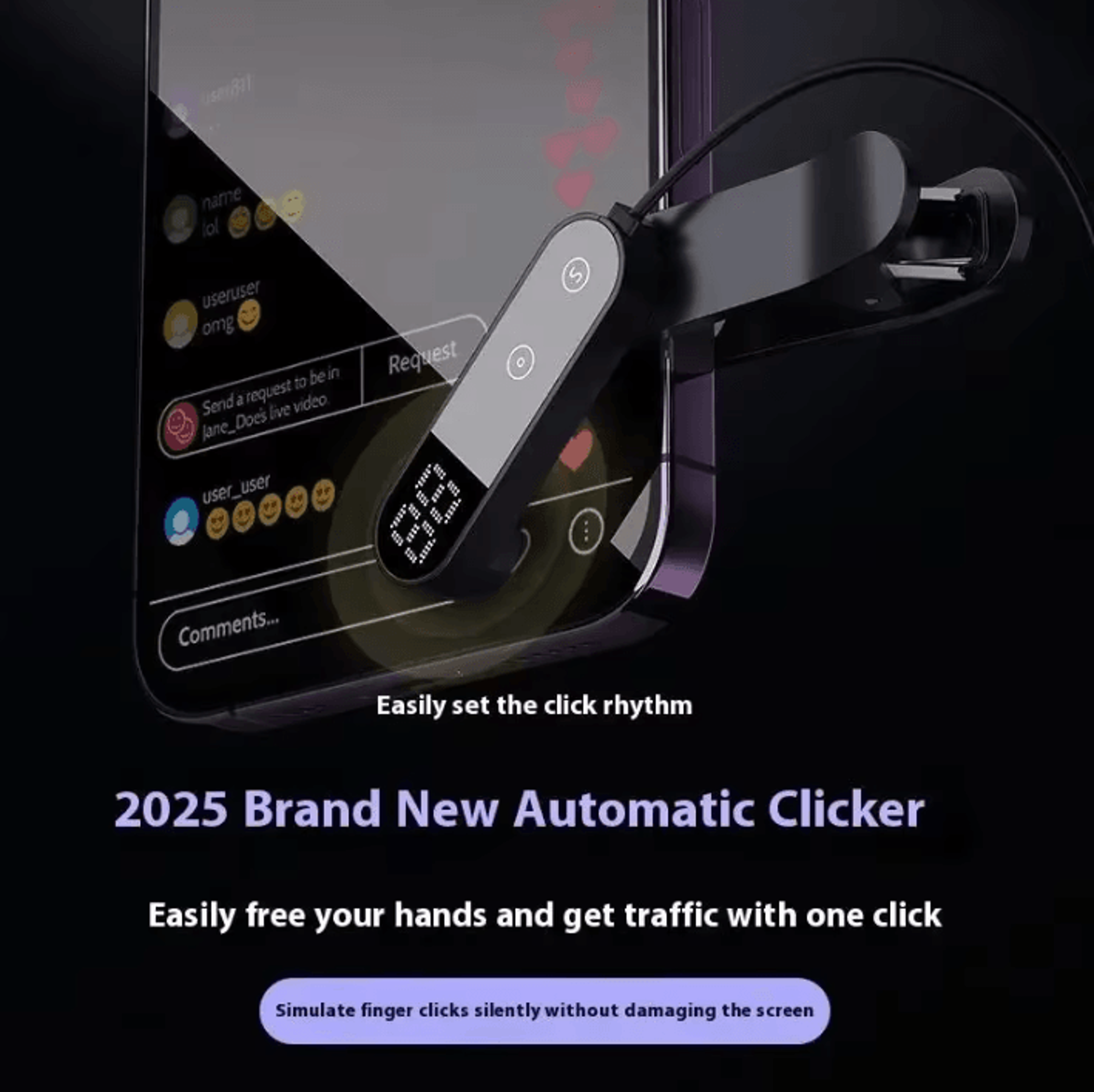 Smart Auto Screen Clicker With Adjustable Speed  HandsFree Tapper For Phones 0