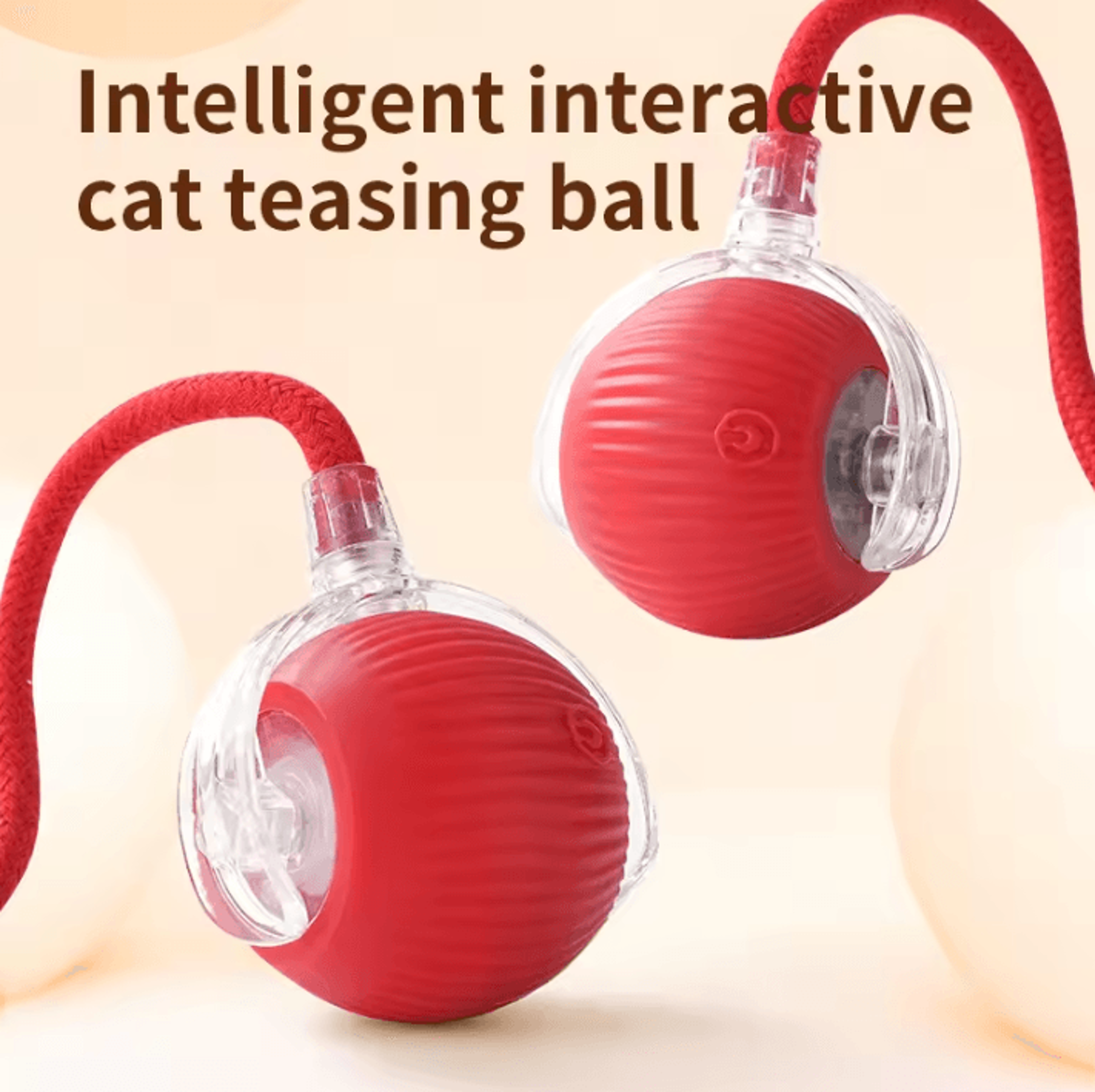Smart Interactive Cat Ball Toy USB Rechargeable Rolling Teaser With Tail 1