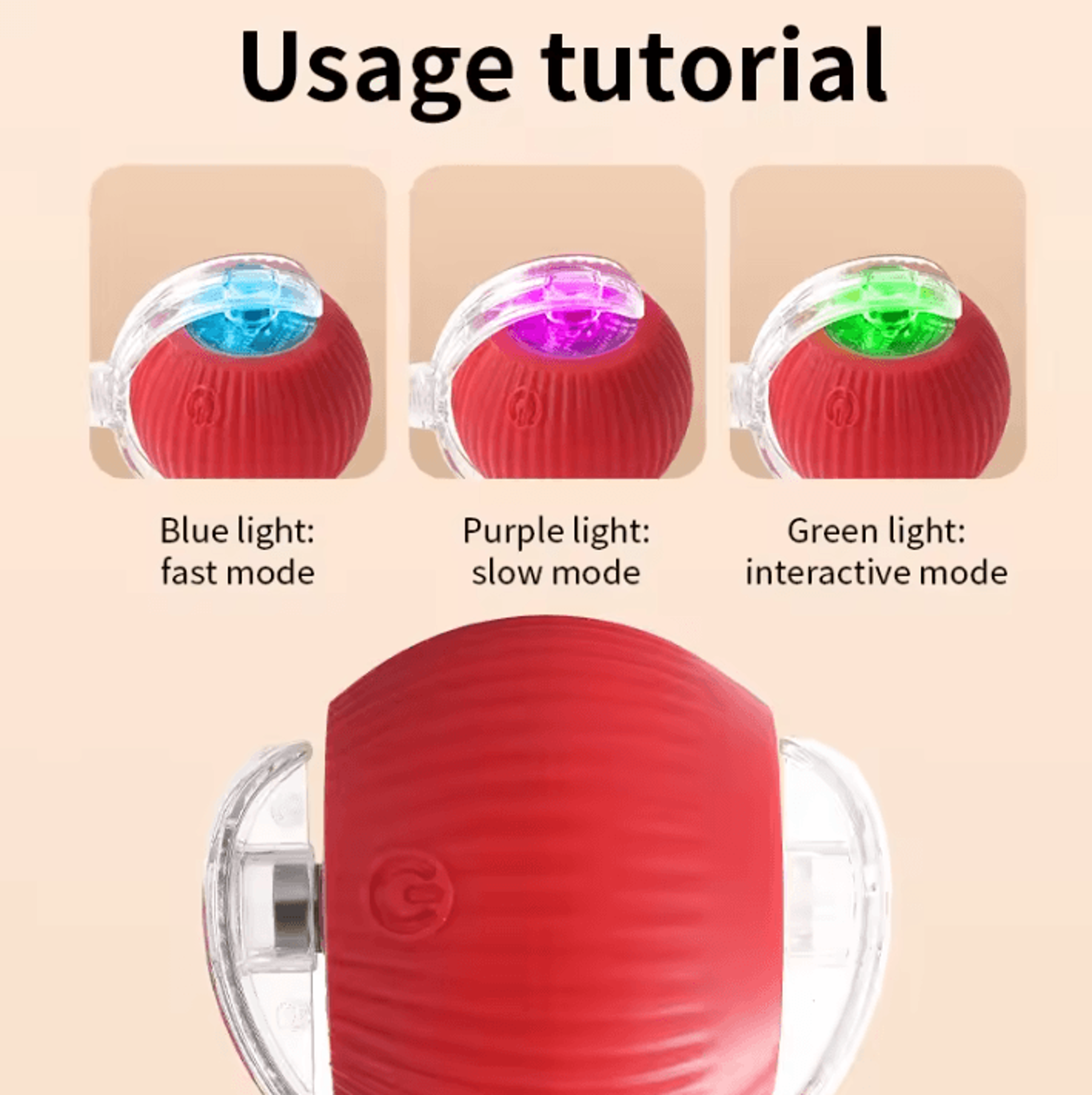 Smart Interactive Cat Ball Toy USB Rechargeable Rolling Teaser With Tail 3
