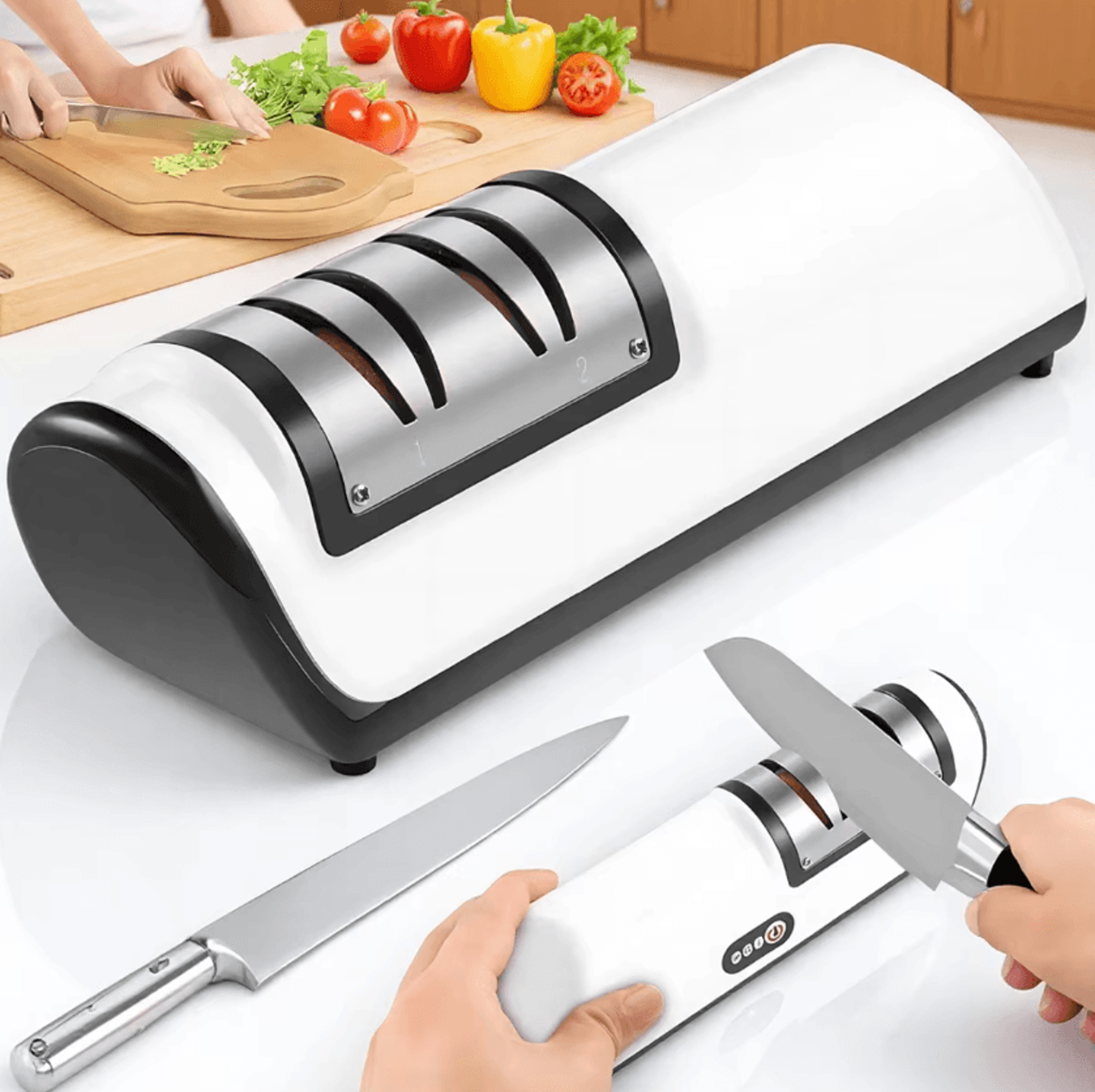Portable Electric Knife Sharpener USB Rechargeable Fast Sharpening Tool 0