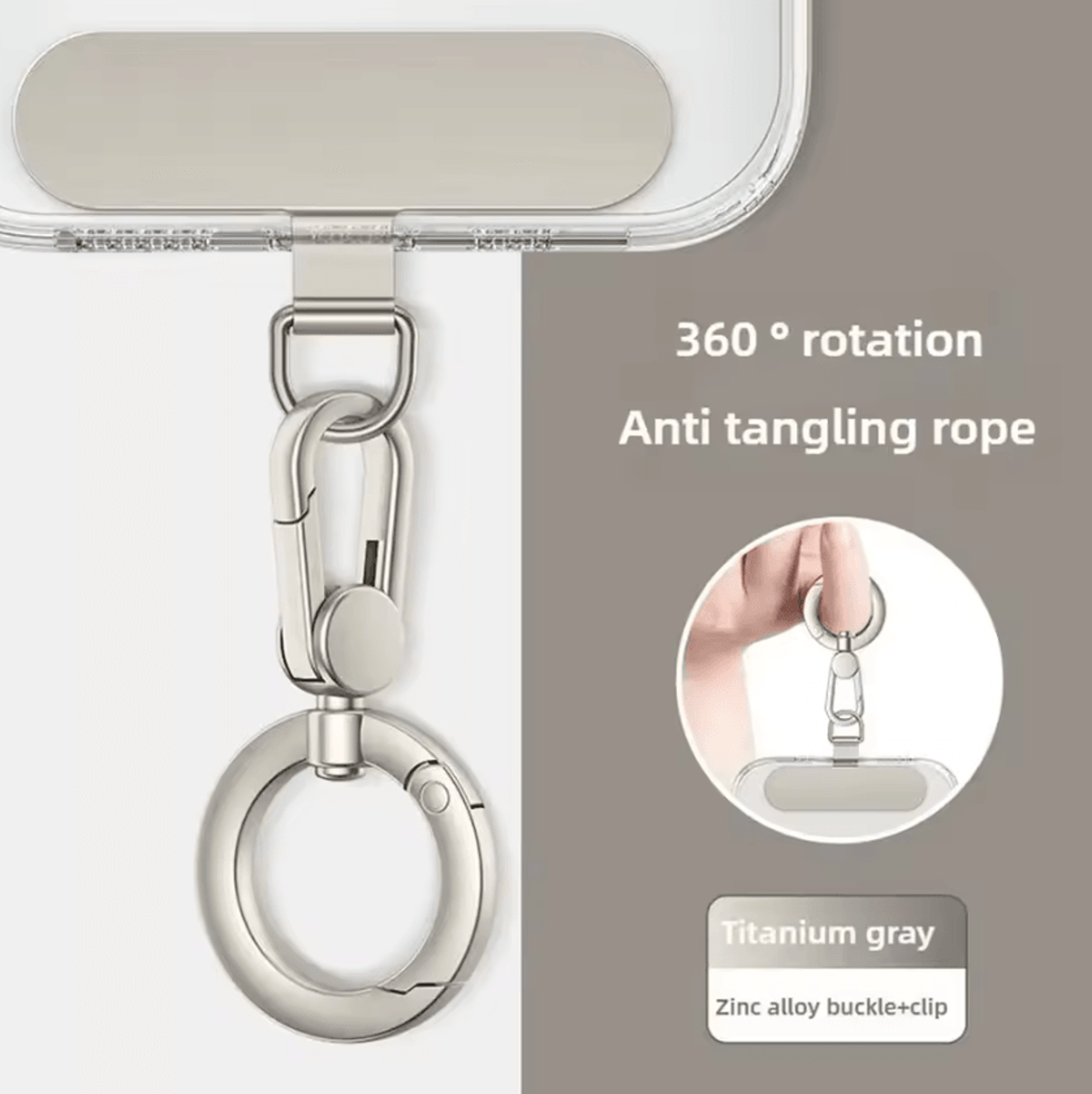 Universal Metal Phone Lanyard Patch With Rotatable Buckle  Secure AntiDrop Strap Adapter Tab 4