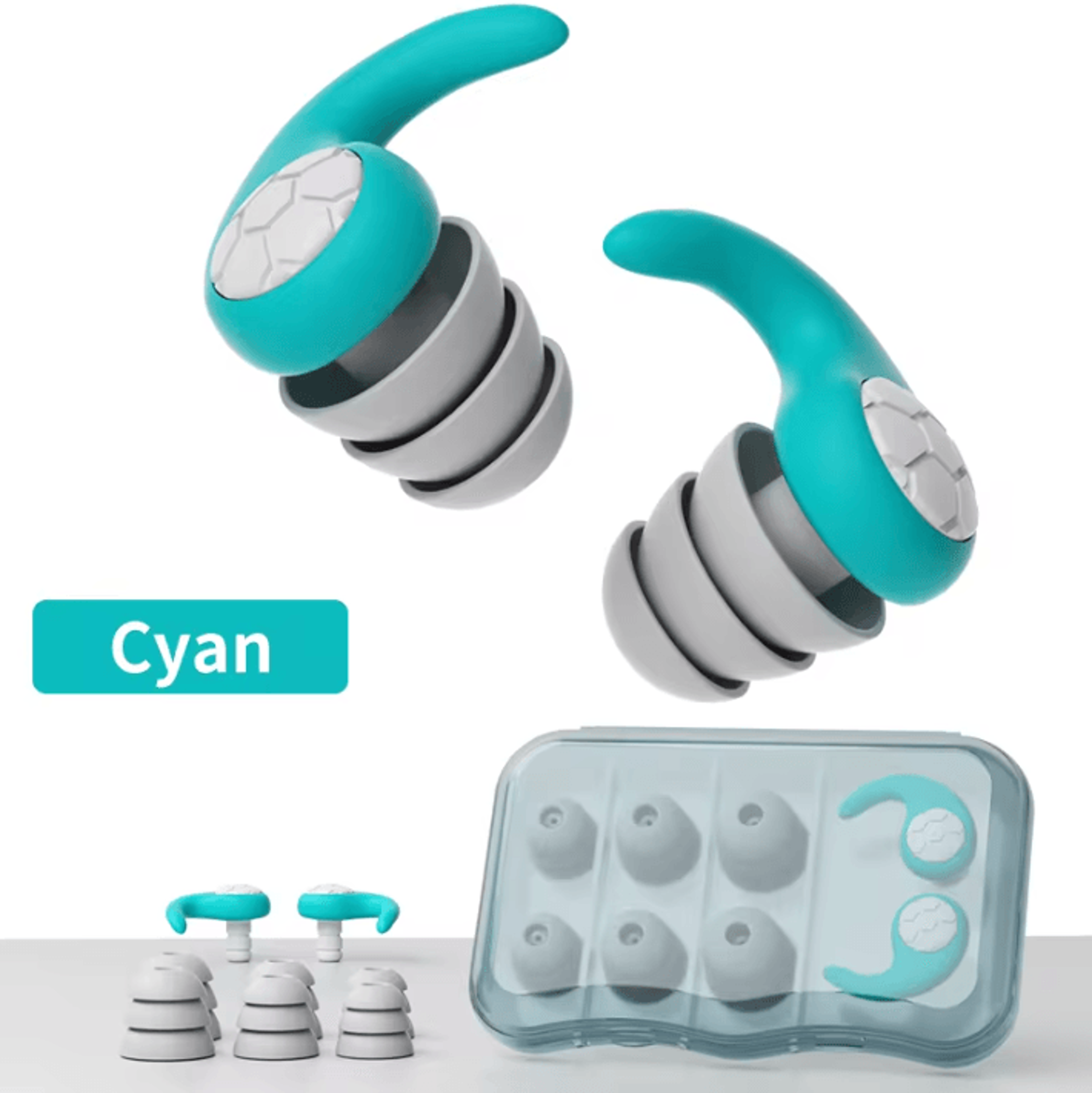 Waterproof NoiseReducing Ear Plugs Set  Soft Silicone Sleep  Swimming Protection 4