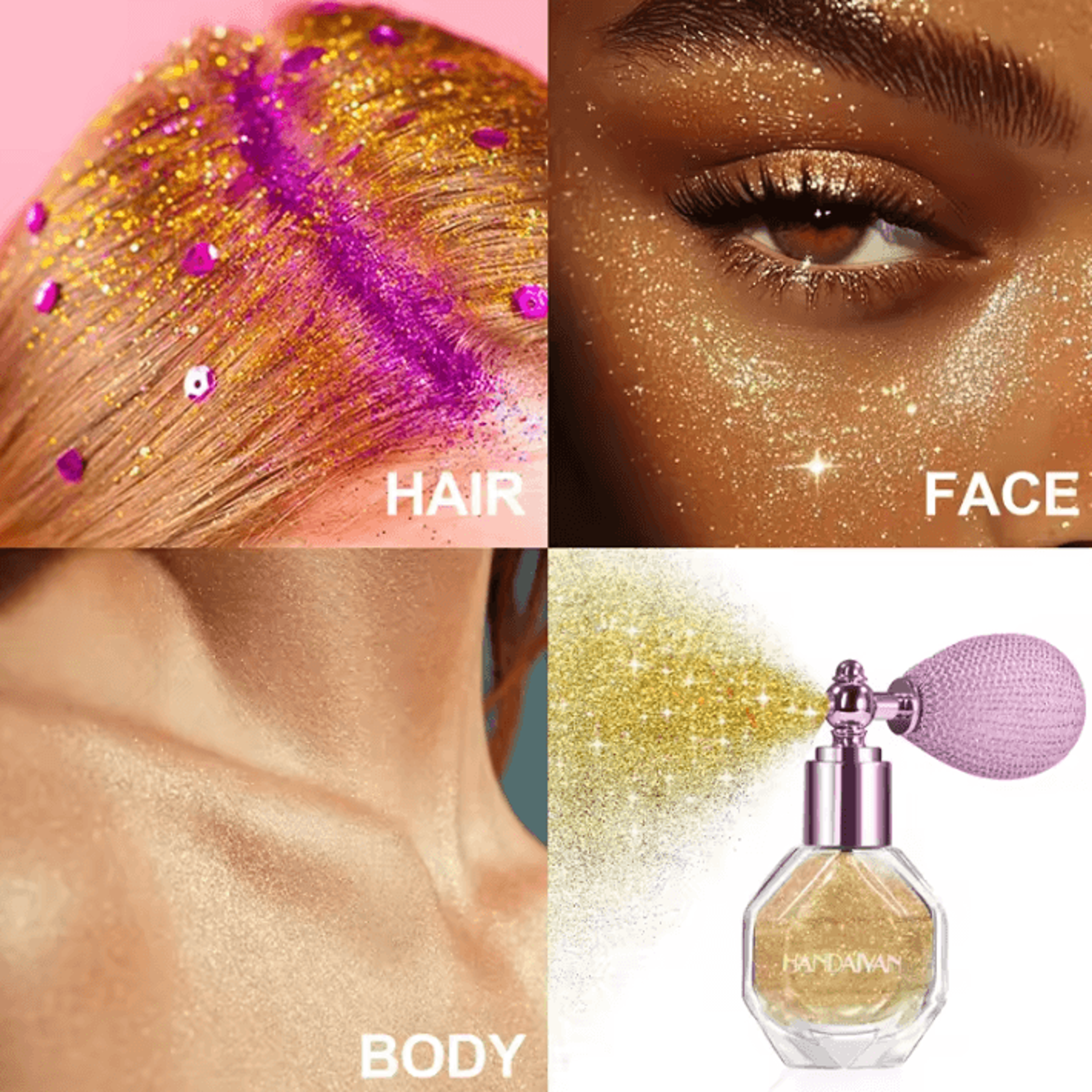 MultiUse Body Glitter Spray  Loose Glitter Powder  HighShine Cosmetic Glitter For Face Hair  Nails 1