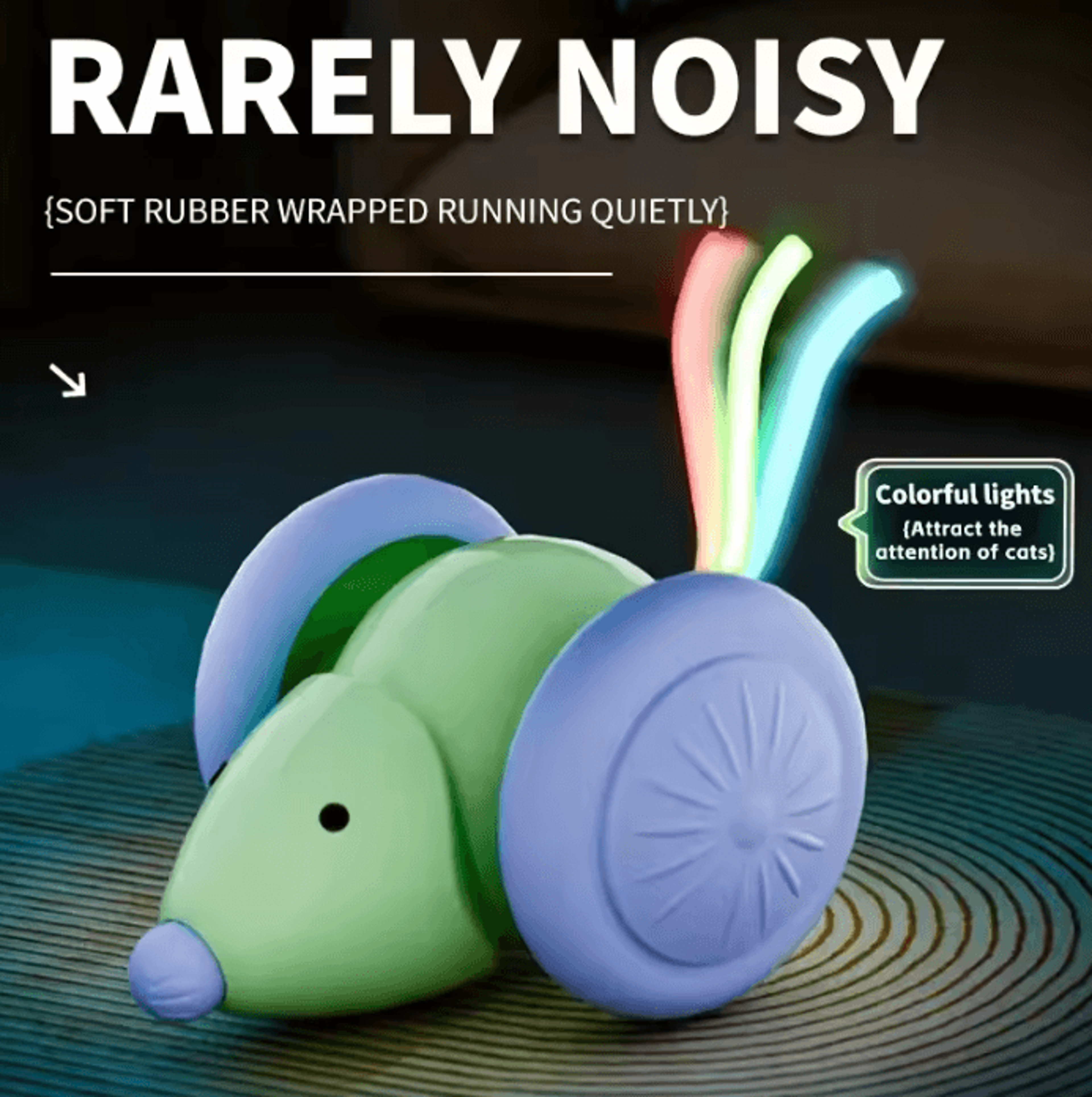 Smart Interactive Electric Mouse Cat Toy Car  Automatic Obstacle Avoidance Teaser 2