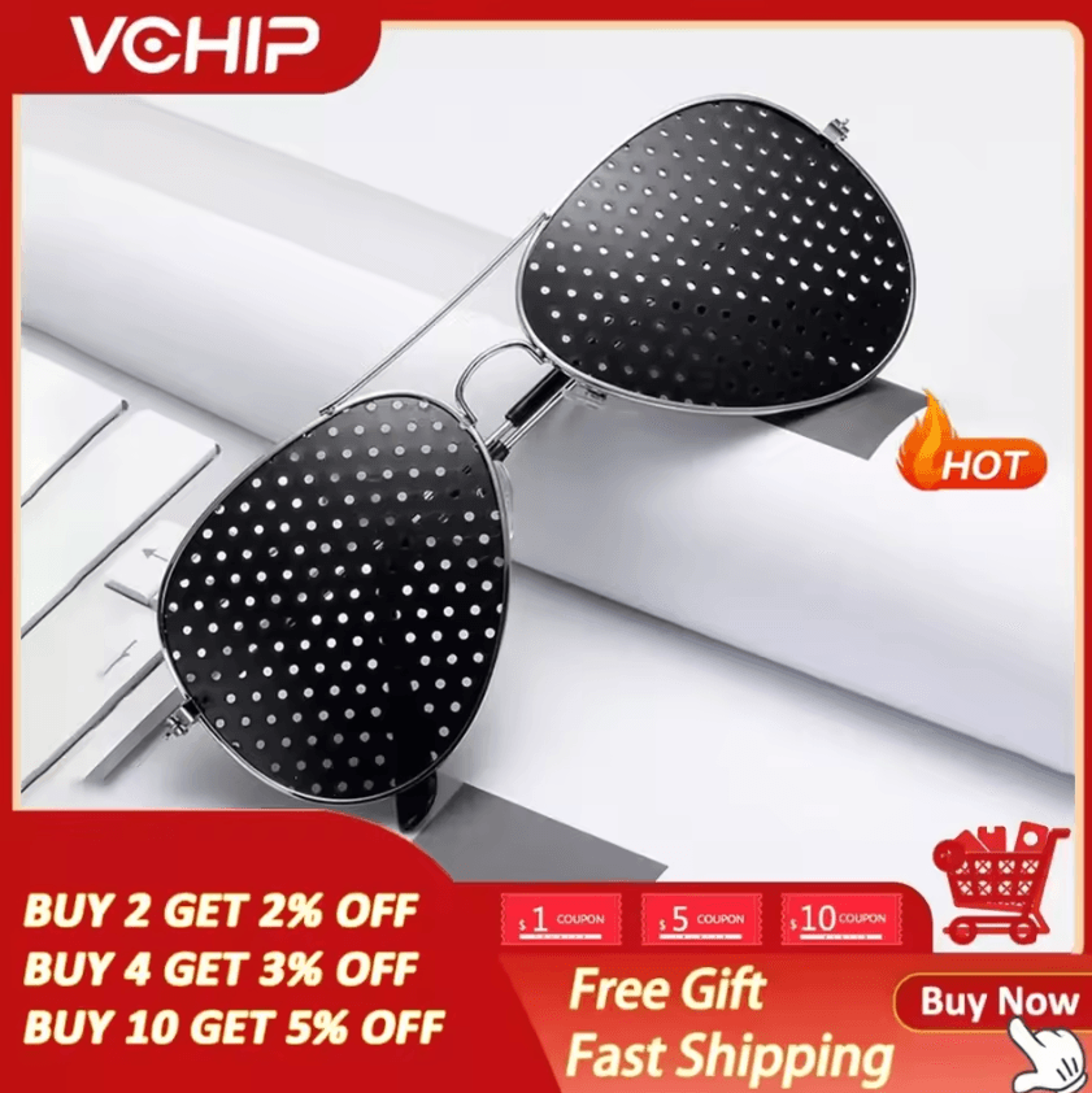 AntiFatigue Pinhole Glasses  Vision Training Eye Protection Eyewear For Men  Women 0