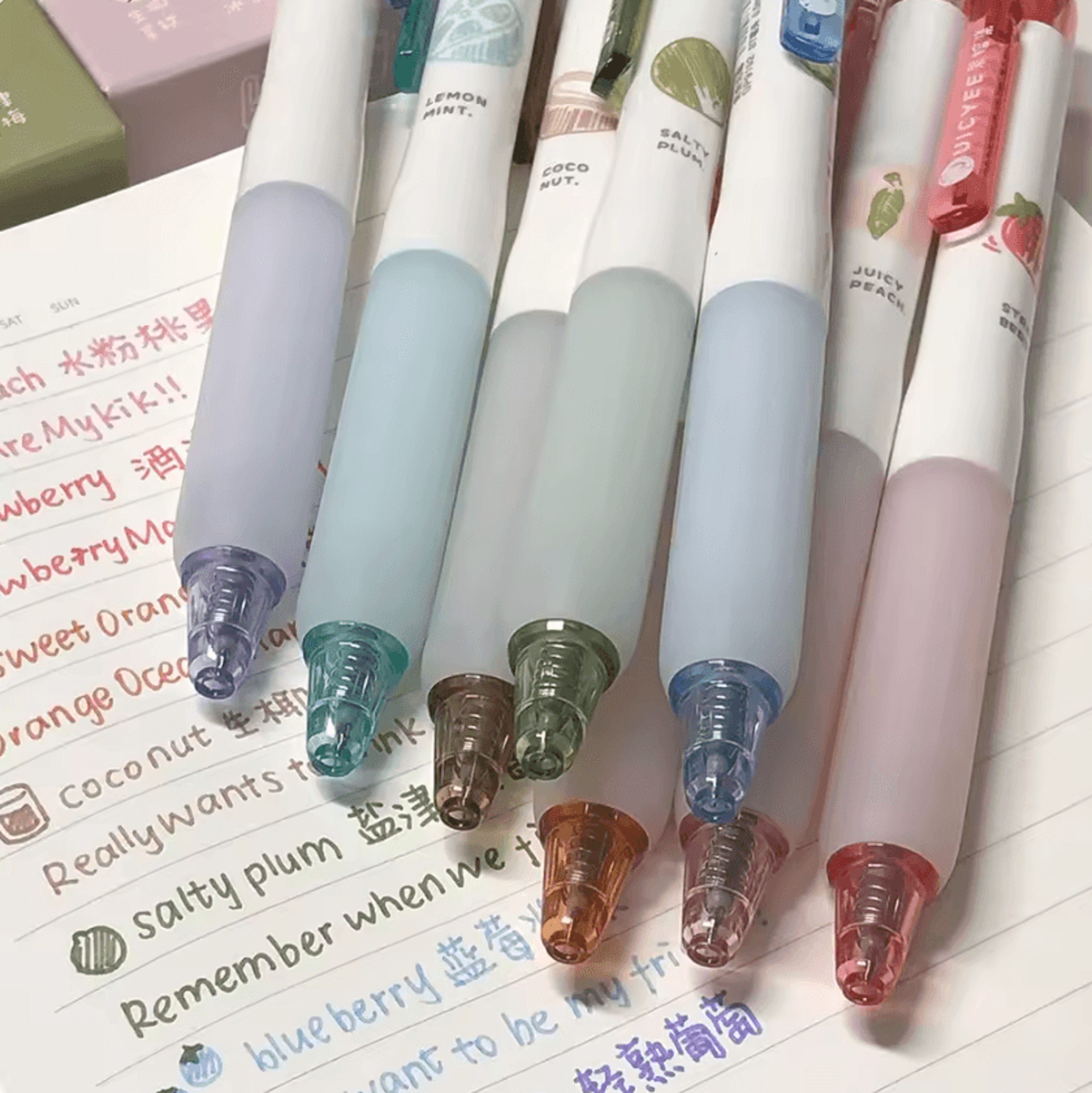 Creative 3D Fruit Scent Gel Pens  05mm Smooth Writing Kawaii Stationery Set 0