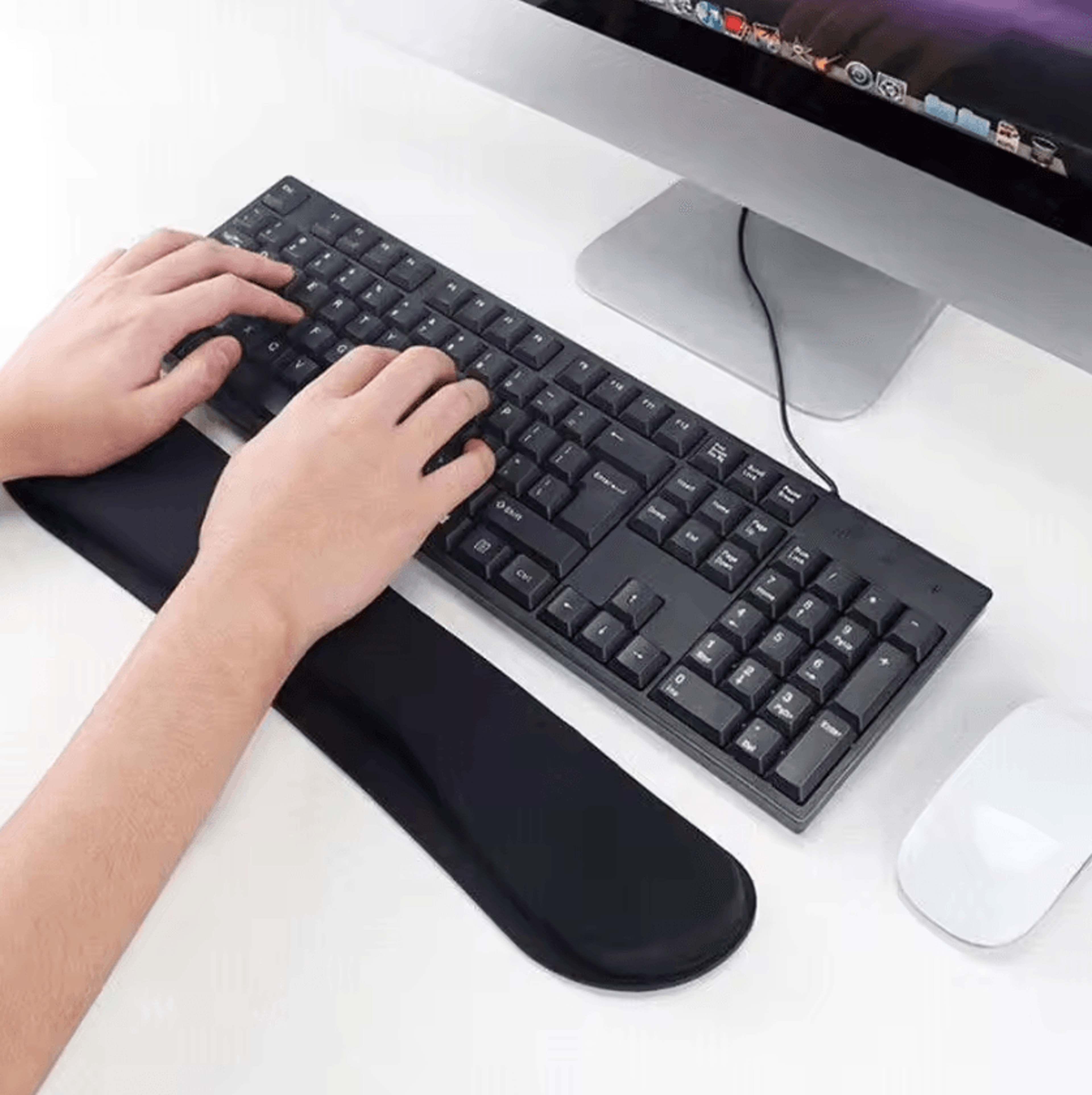 ErgoComfort Memory Foam Keyboard Wrist Rest  Mouse Pad Set  NonSlip Support Cushion 0
