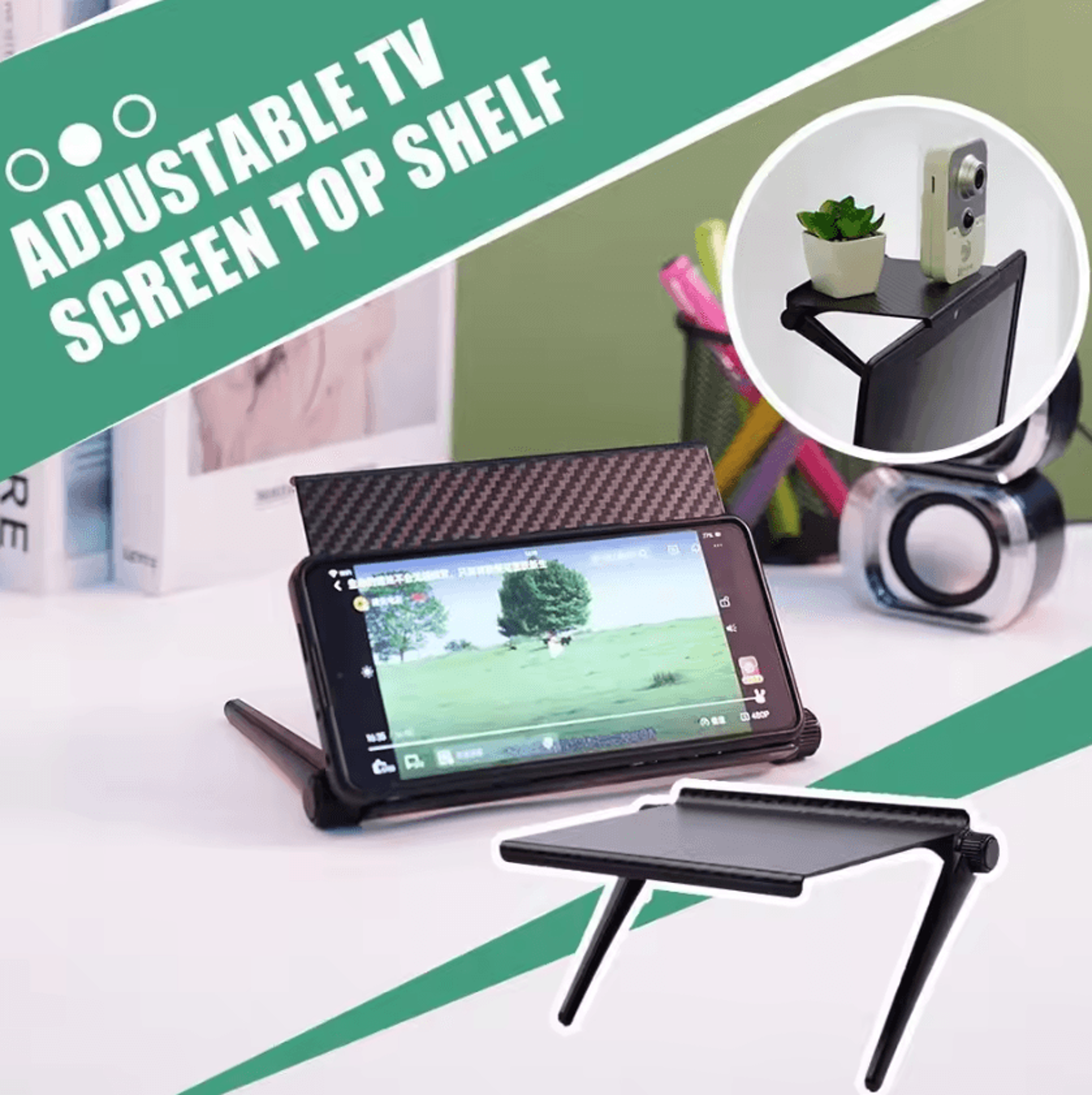Adjustable Monitor Riser Shelf  Ergonomic TV  Desktop Display Stand With Storage 0