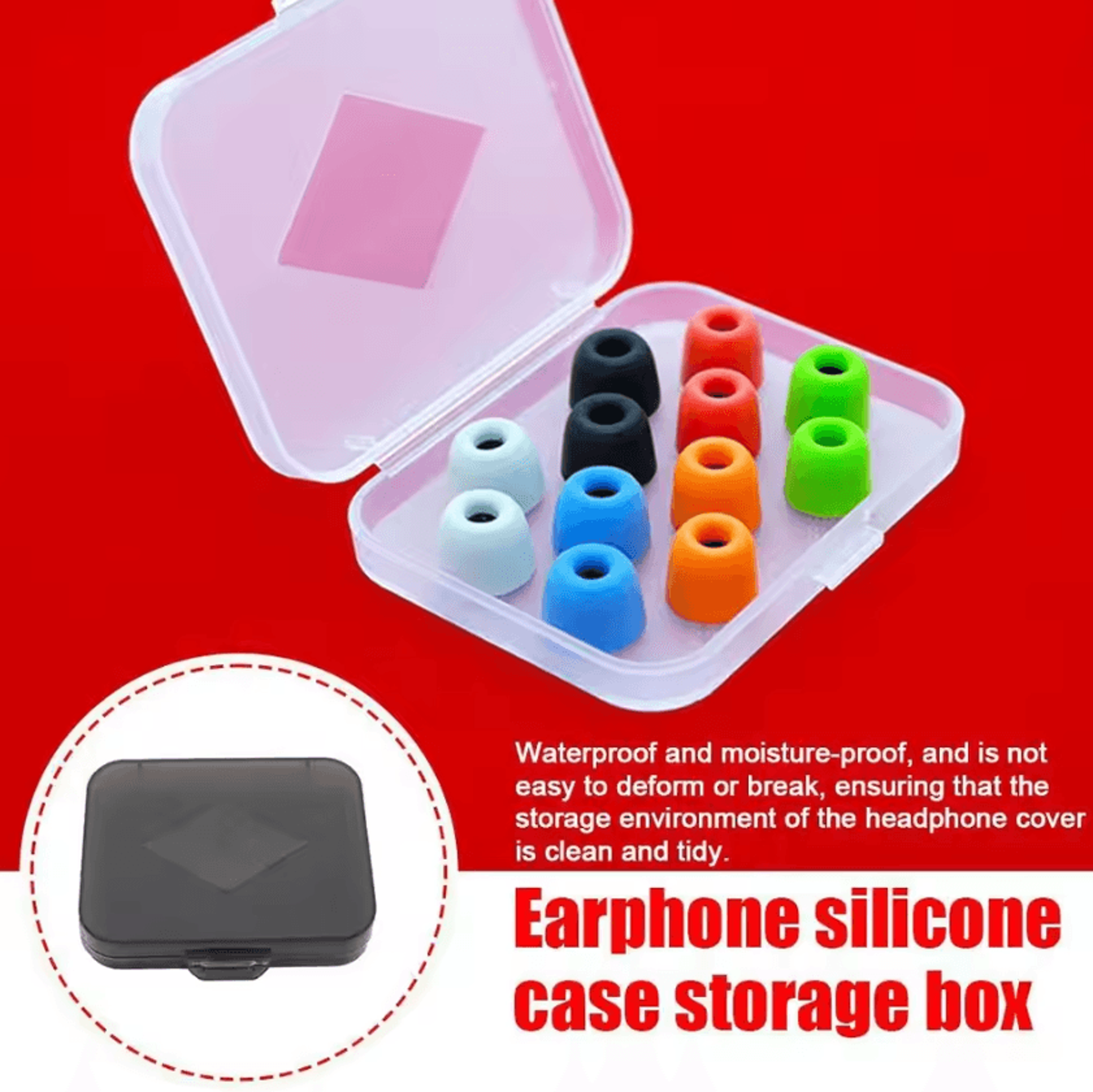 Portable Transparent Silicone Eartip Storage Box  Dustproof Case For Memory Foam Tips 0