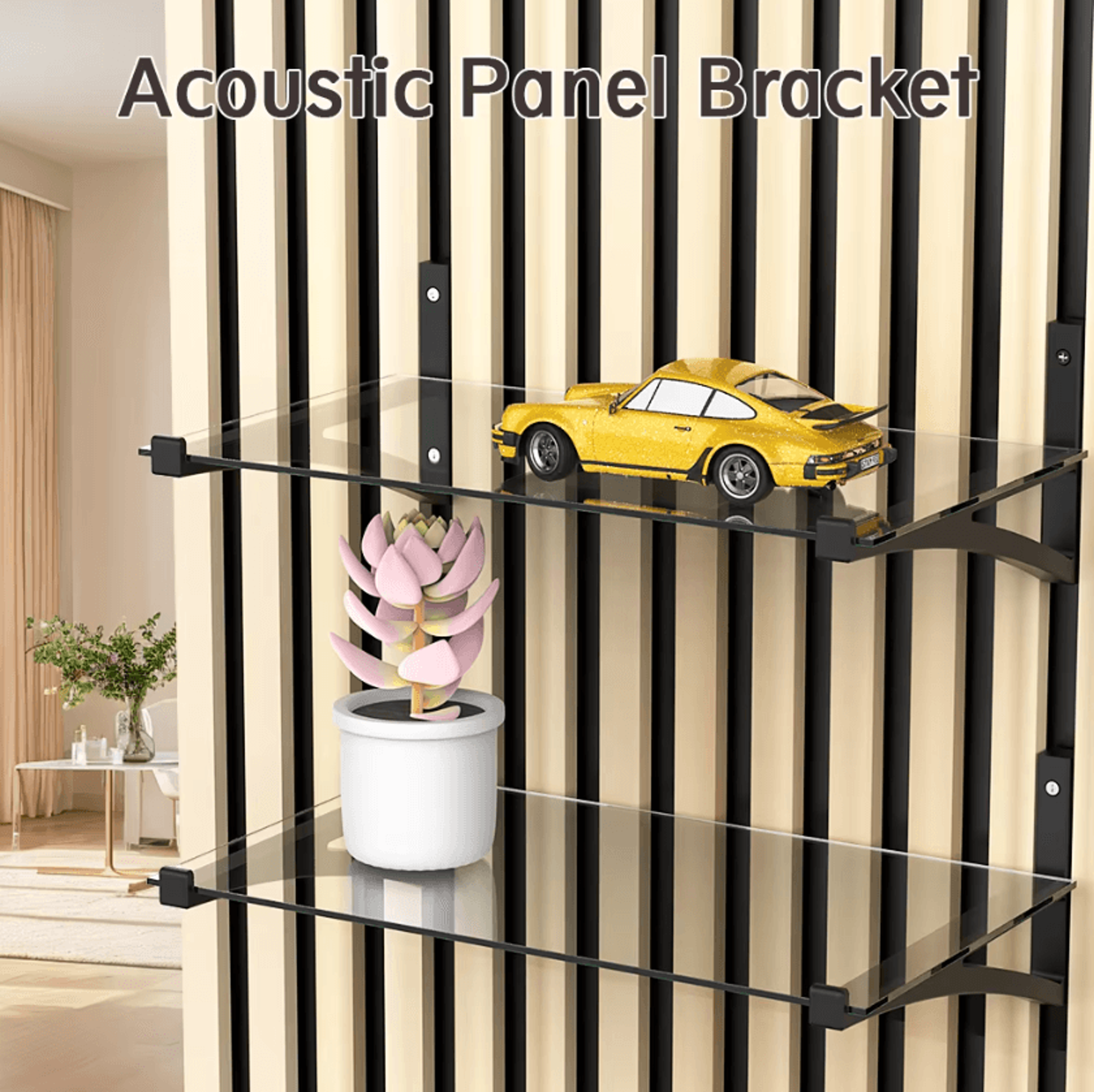 Dual Acoustic Panel Mount Brackets  Soundproof Foam Board Holder For Studio  Office 2