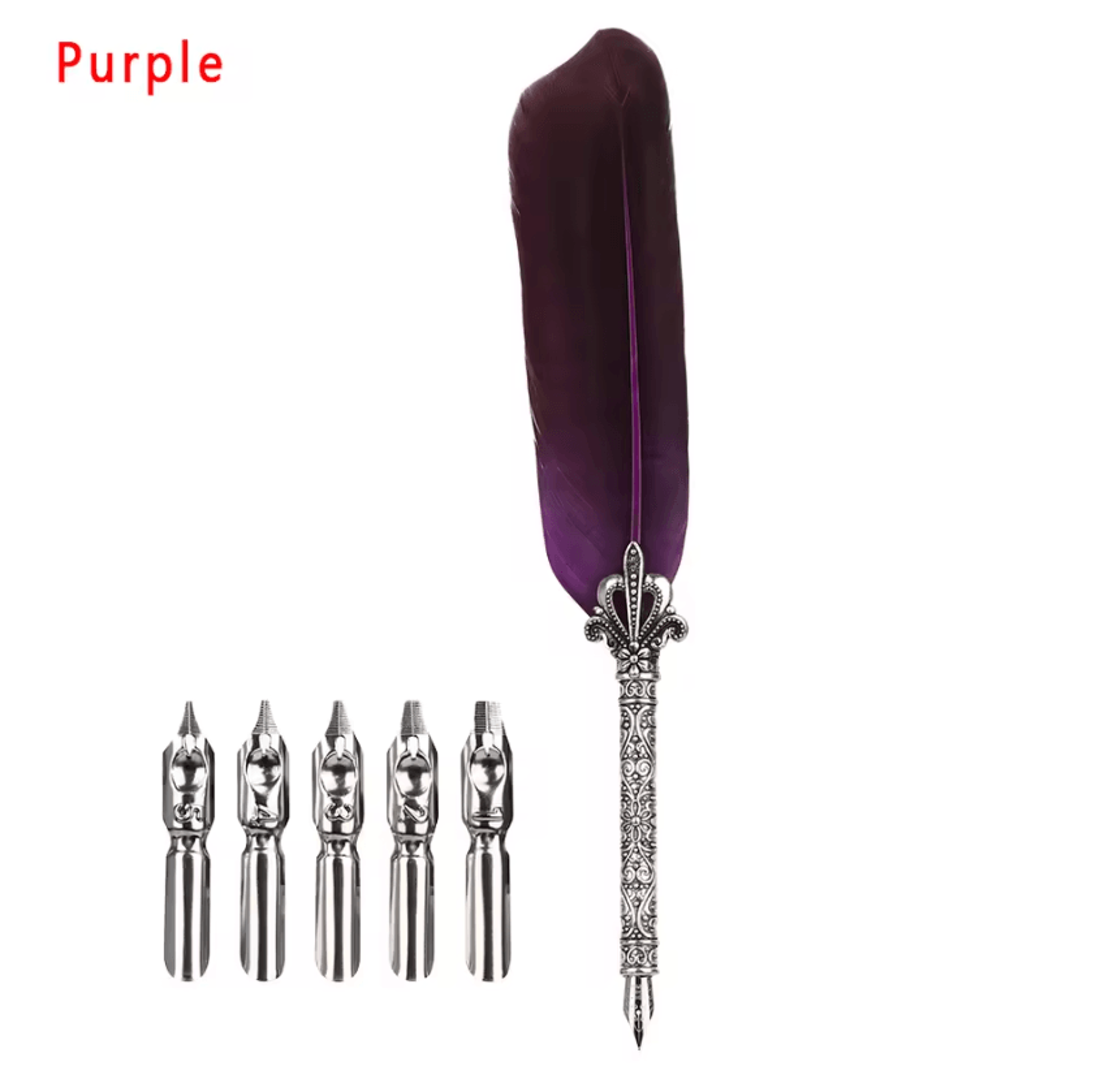 Luxury Vintage Feather Quill Pen Set With Gift Box  Calligraphy Signature Writing Kit 2