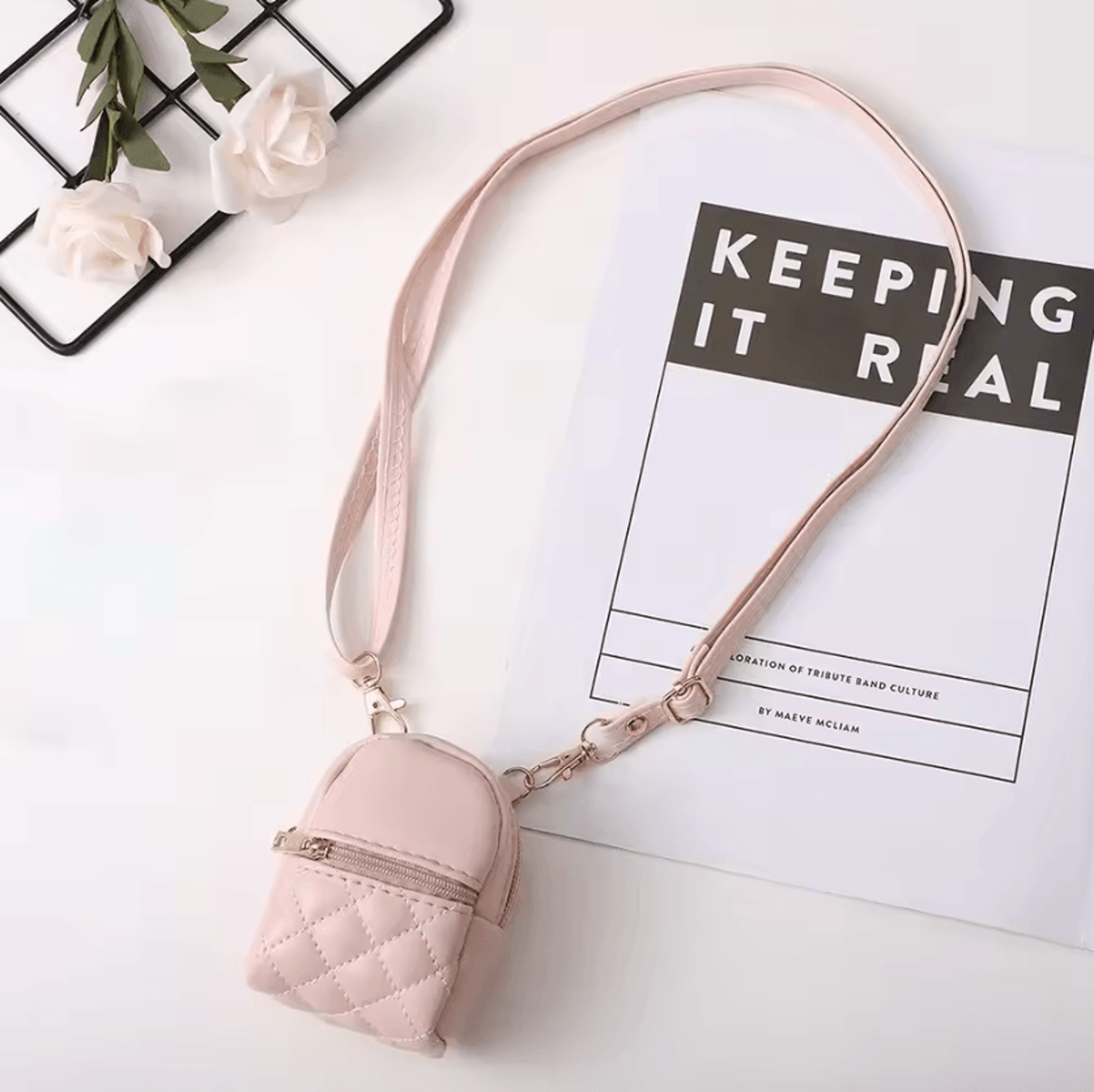 Mini PU Leather Crossbody Coin Purse  Lightweight Makeup  Everyday Essentials Bag 6