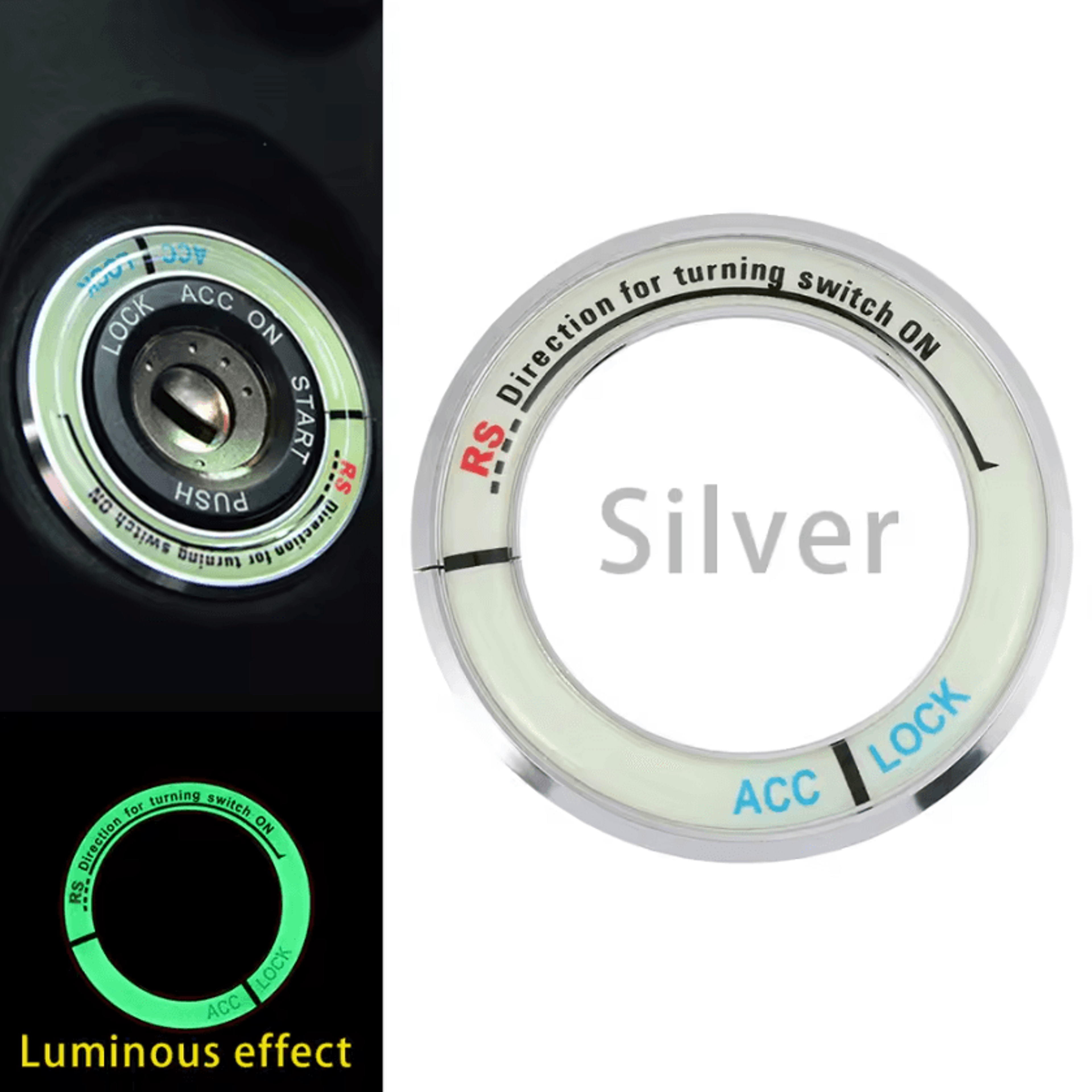 GlowRing Luminous Ignition Switch Cover  Alloy Car Start Button Decor For Toyota Corolla 5