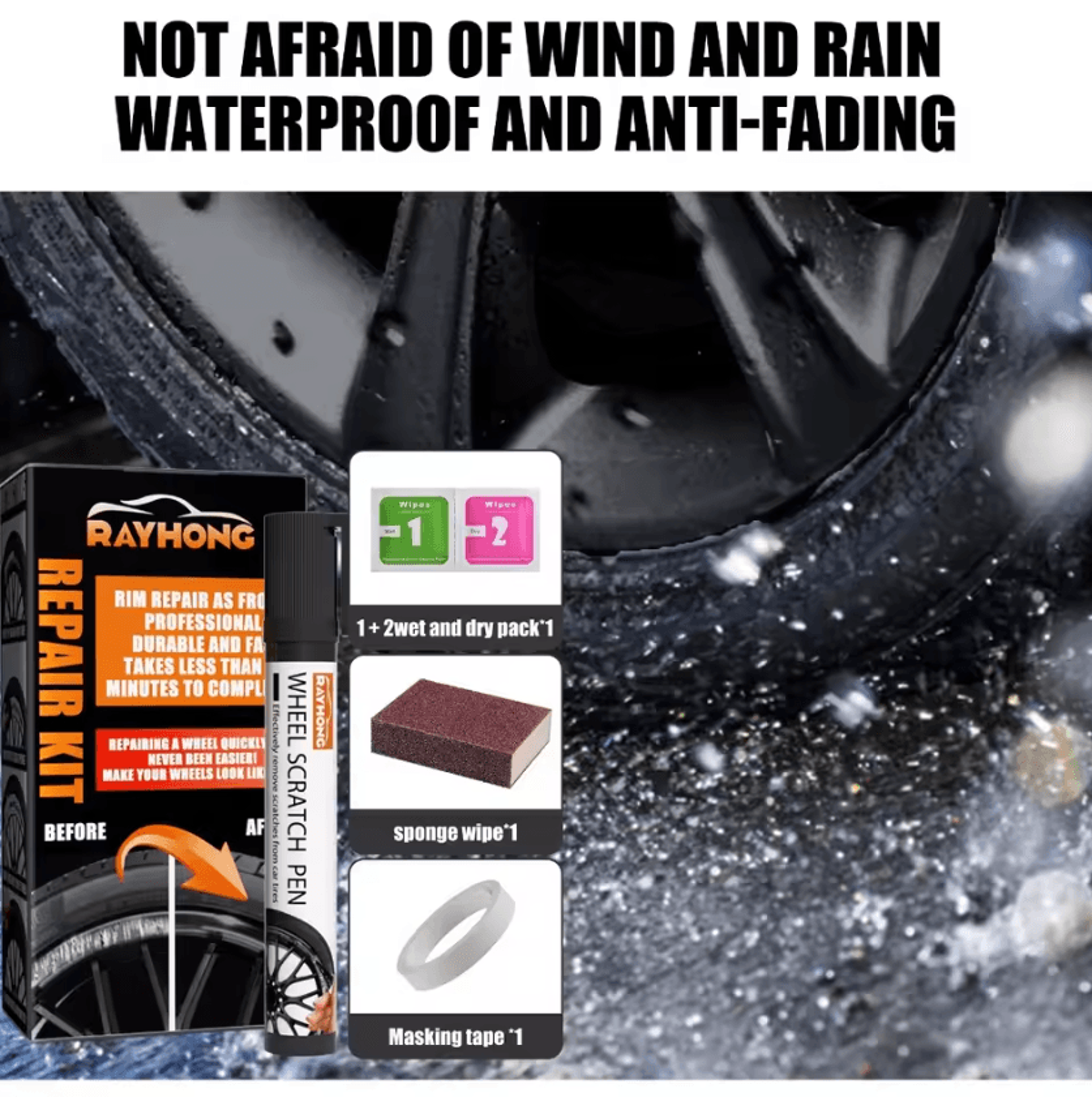 RimFix Pro Universal Wheel Scratch Repair Kit  DIY Alloy Rim Paint  Restoration Tool 2
